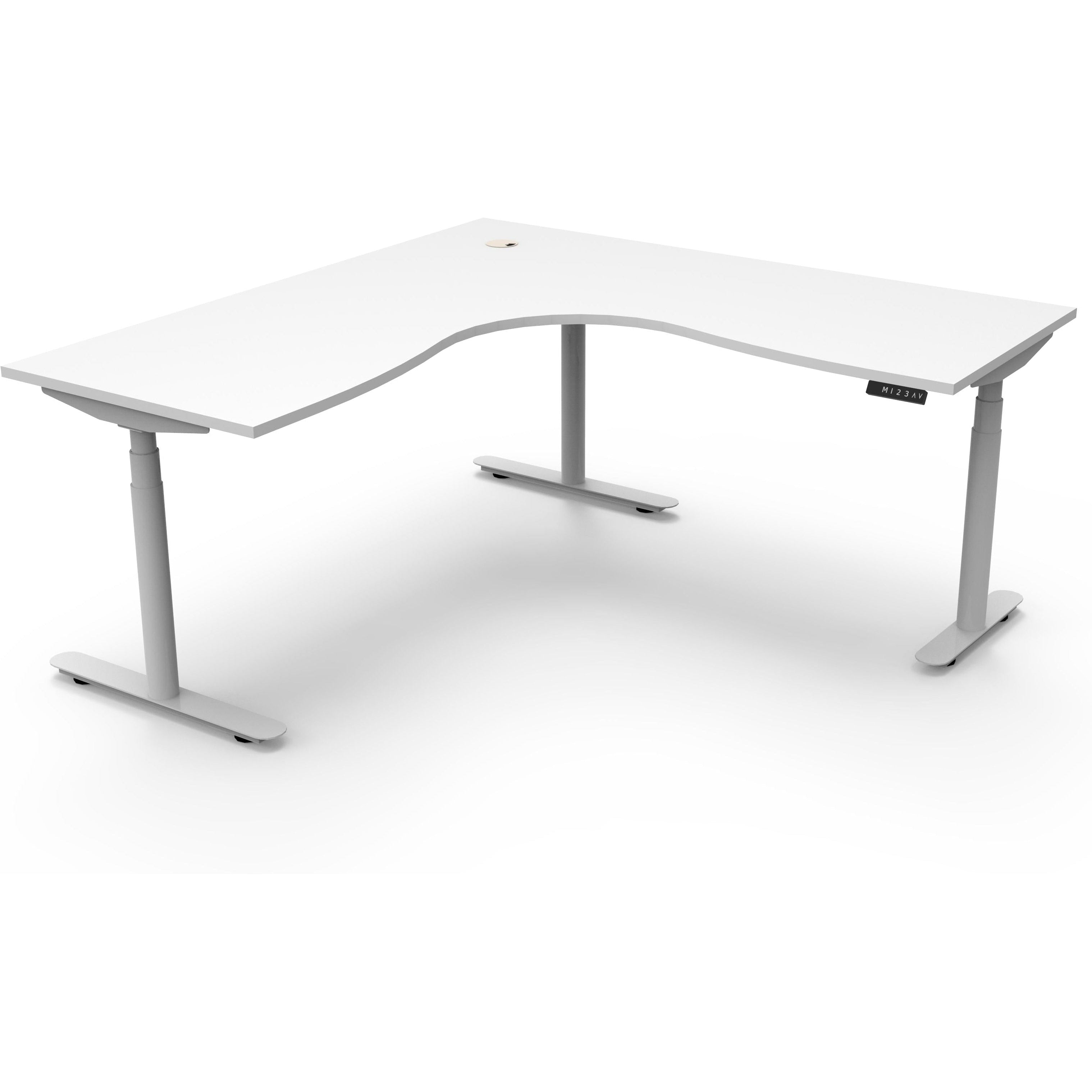 Eclipse (Round Legs) Electric Height Adjustable Corner Workstation