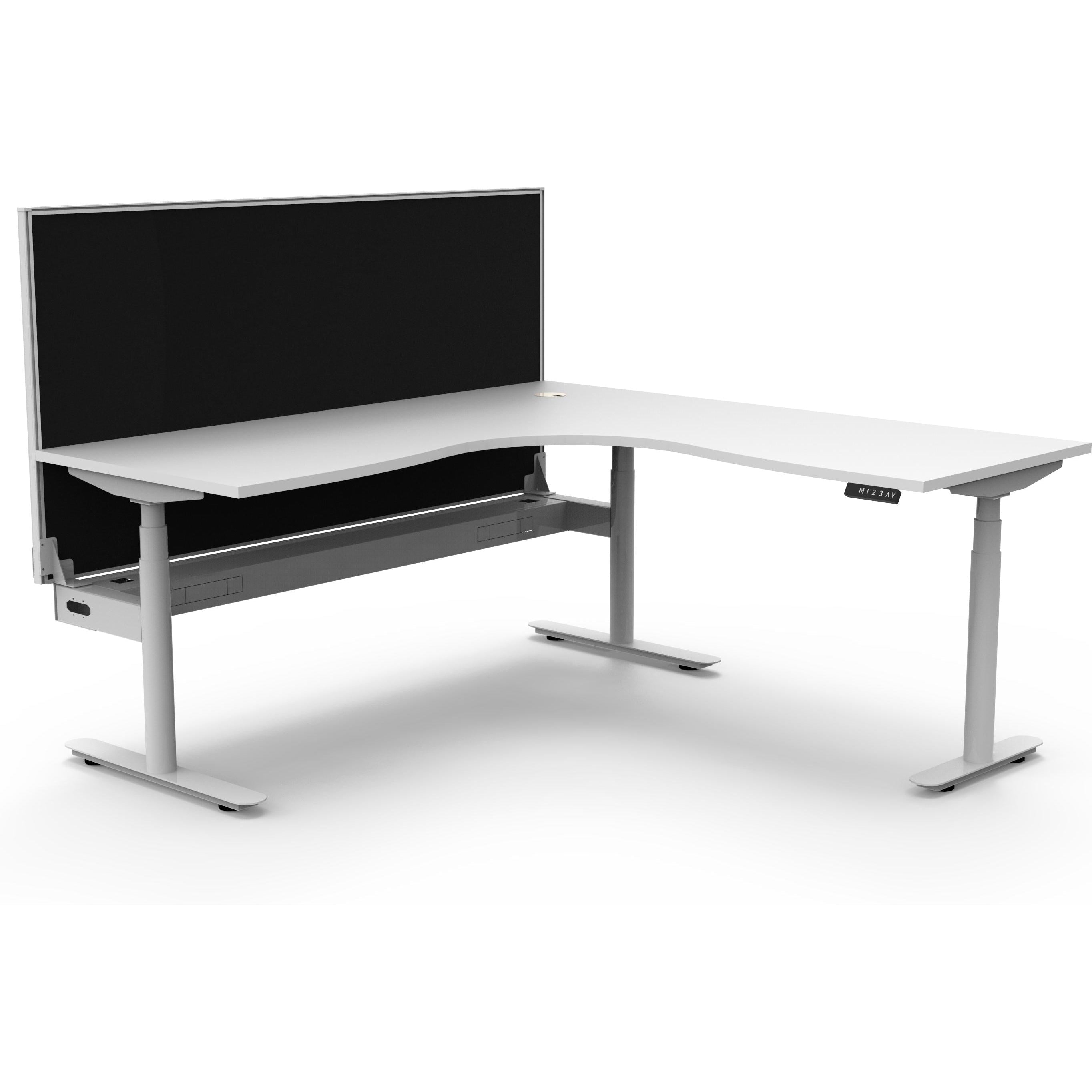 Eclipse (Round Legs) Electric Height Adjustable Corner Workstation