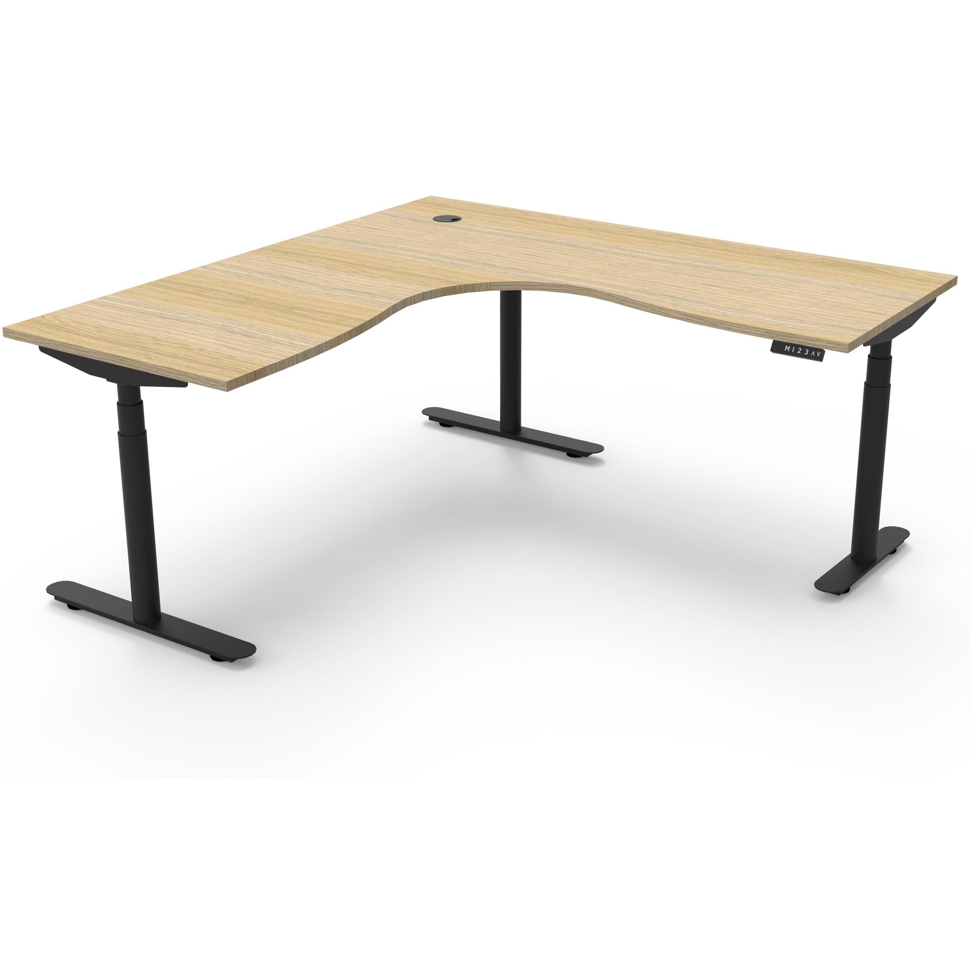 Eclipse (Round Legs) Electric Height Adjustable Corner Workstation