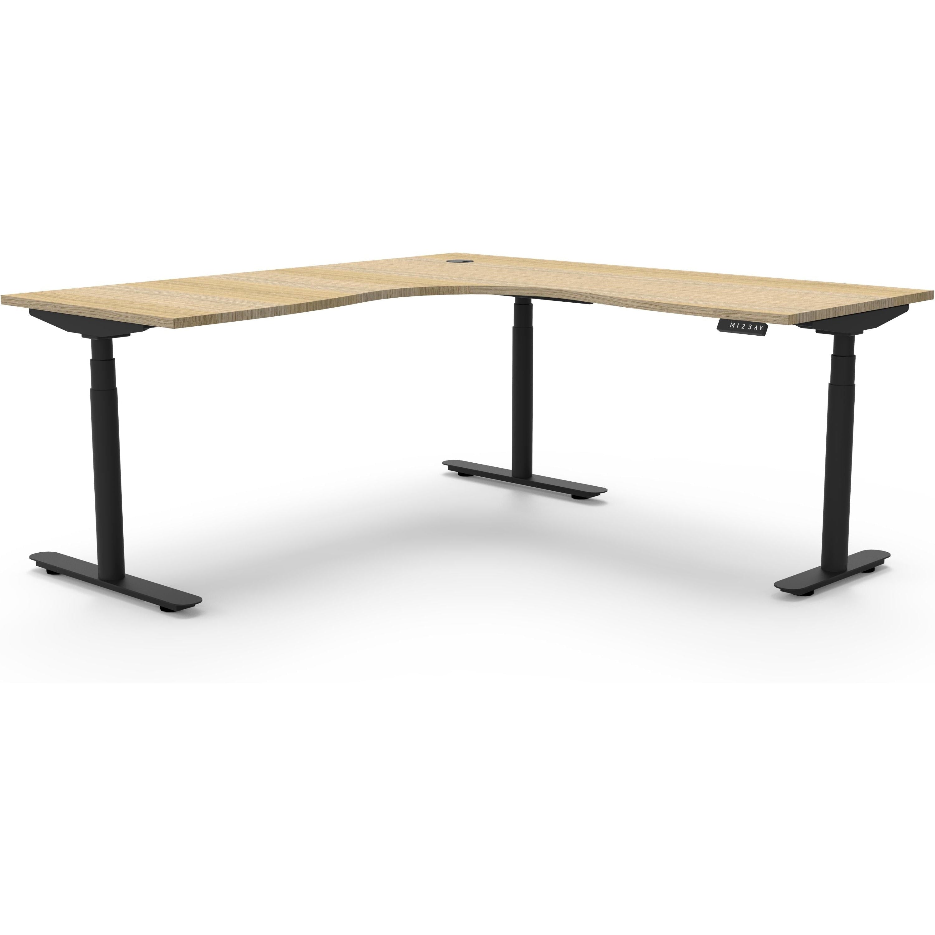 Eclipse (Round Legs) Electric Height Adjustable Corner Workstation