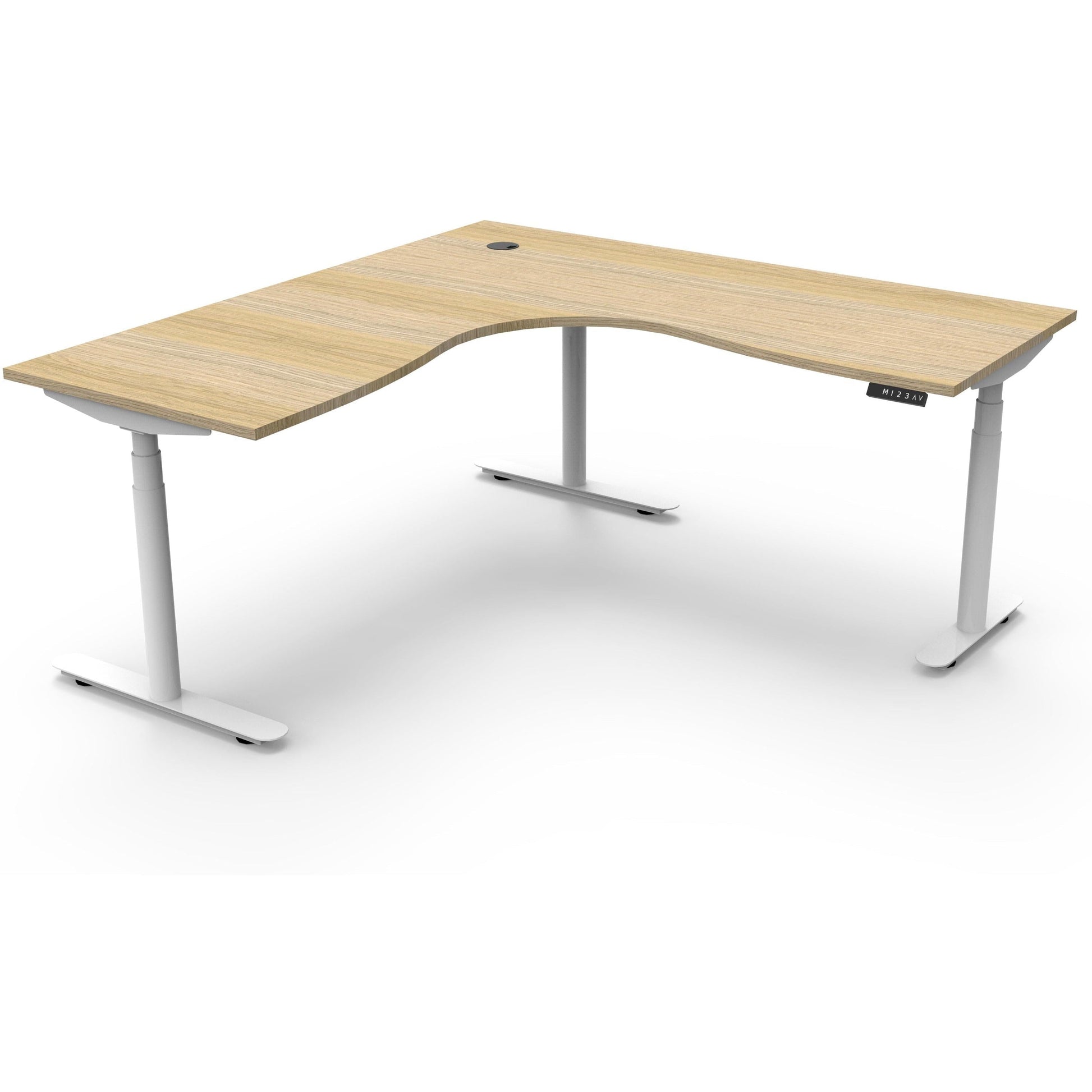 Eclipse (Round Legs) Electric Height Adjustable Corner Workstation