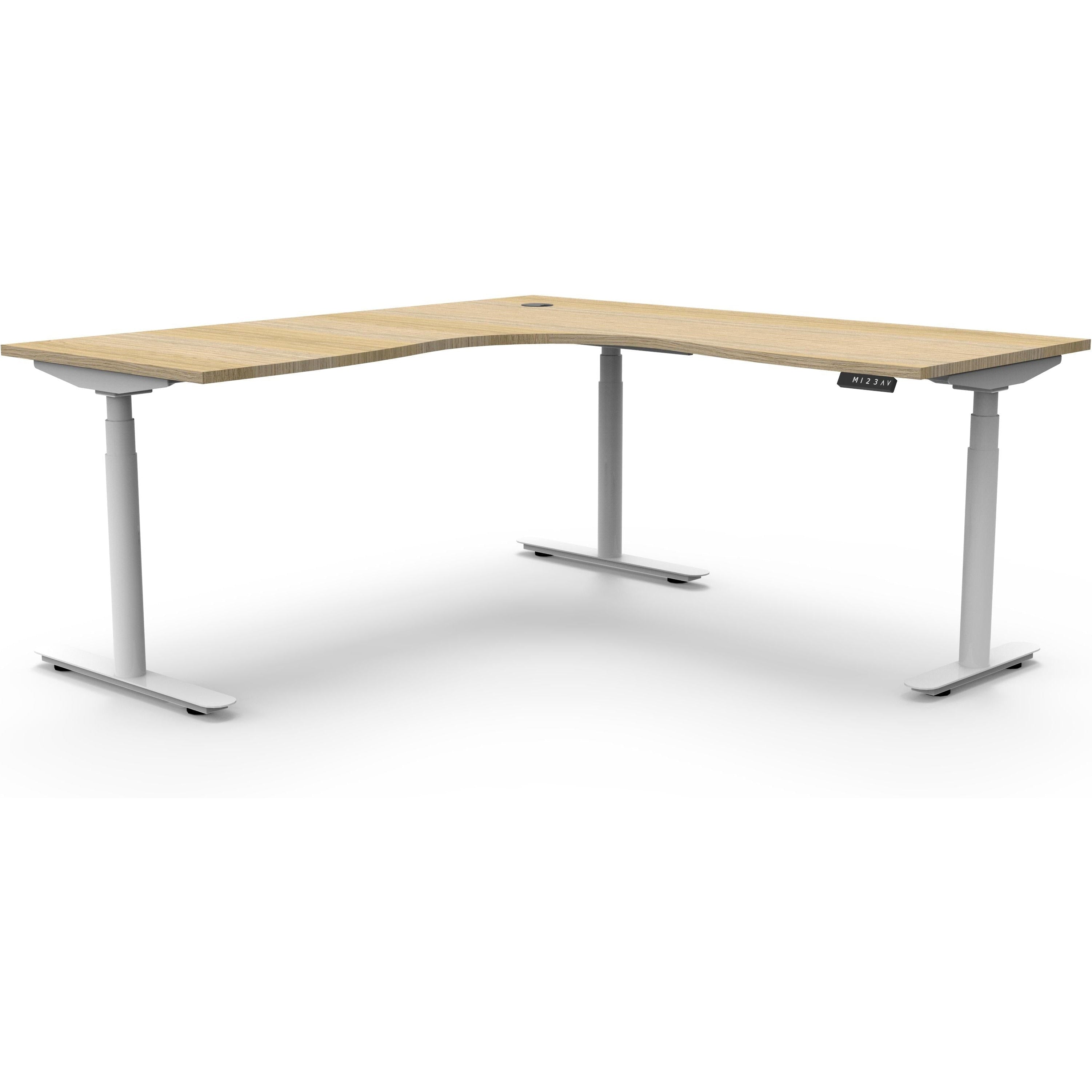Eclipse (Round Legs) Electric Height Adjustable Corner Workstation