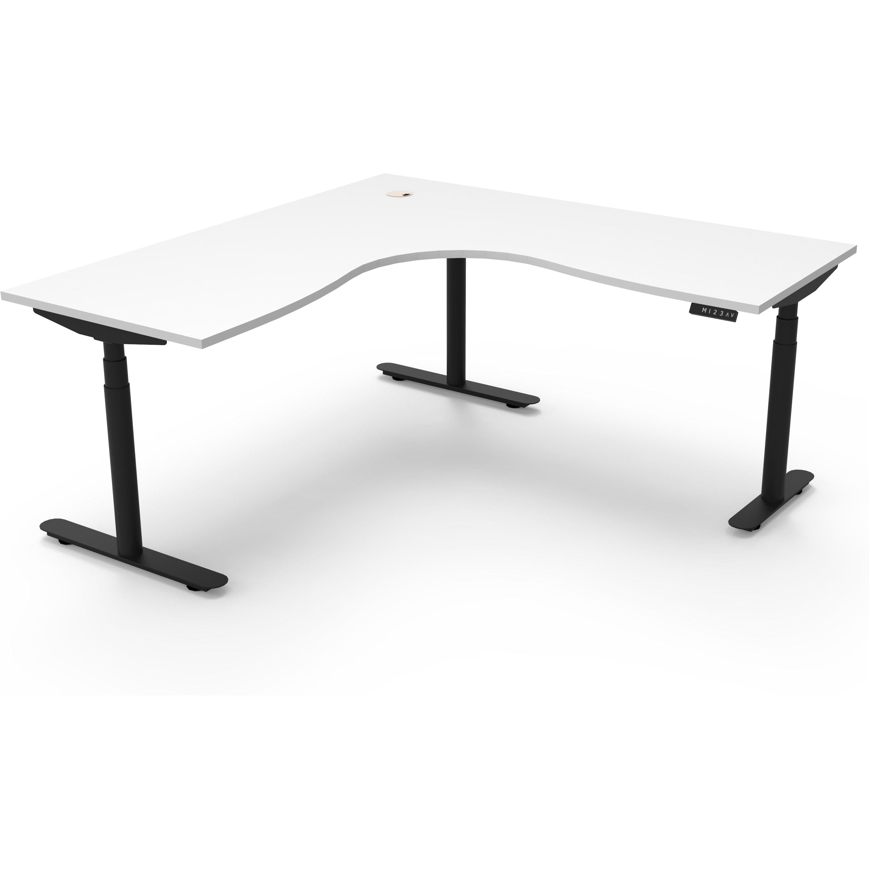 Eclipse (Round Legs) Electric Height Adjustable Corner Workstation