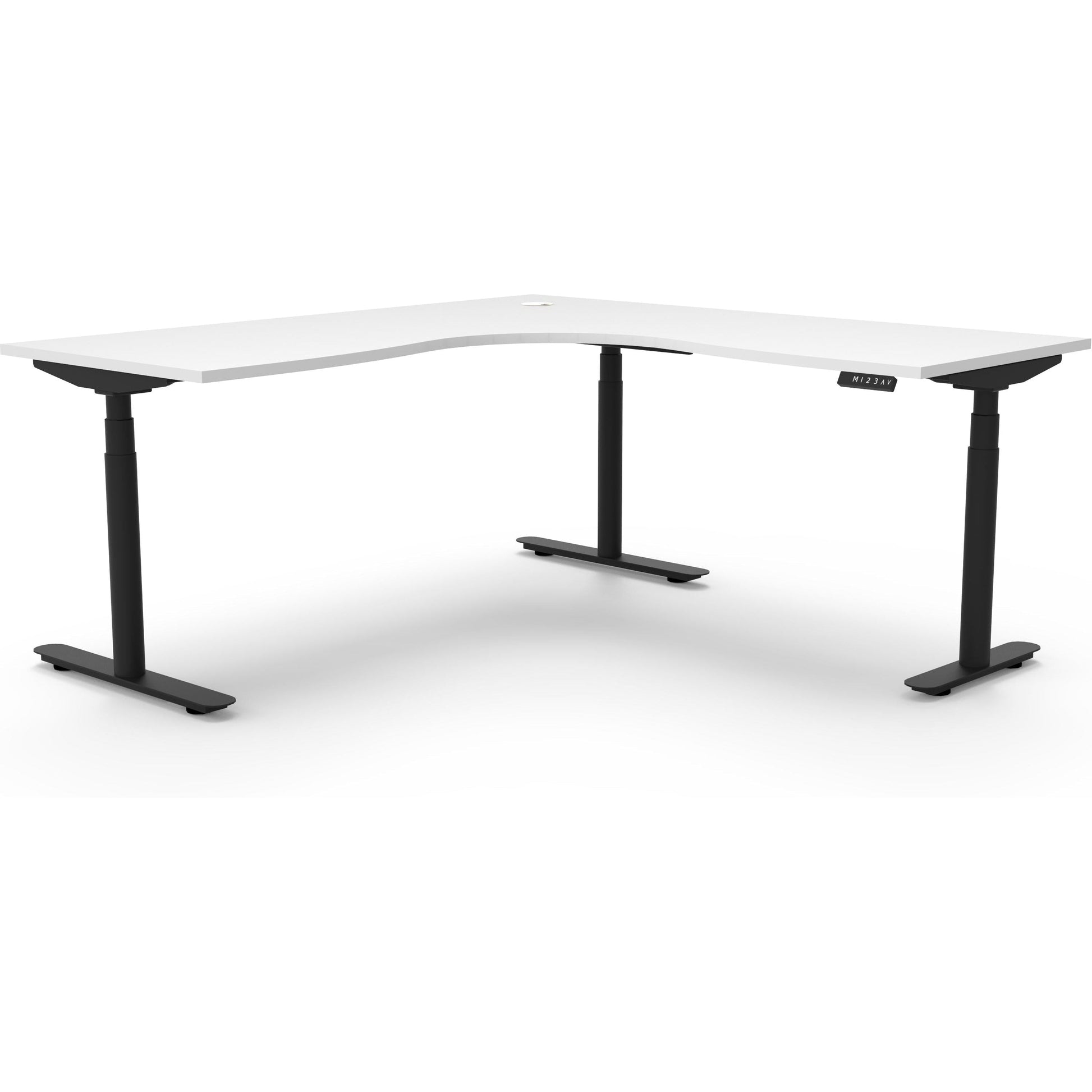 Eclipse (Round Legs) Electric Height Adjustable Corner Workstation