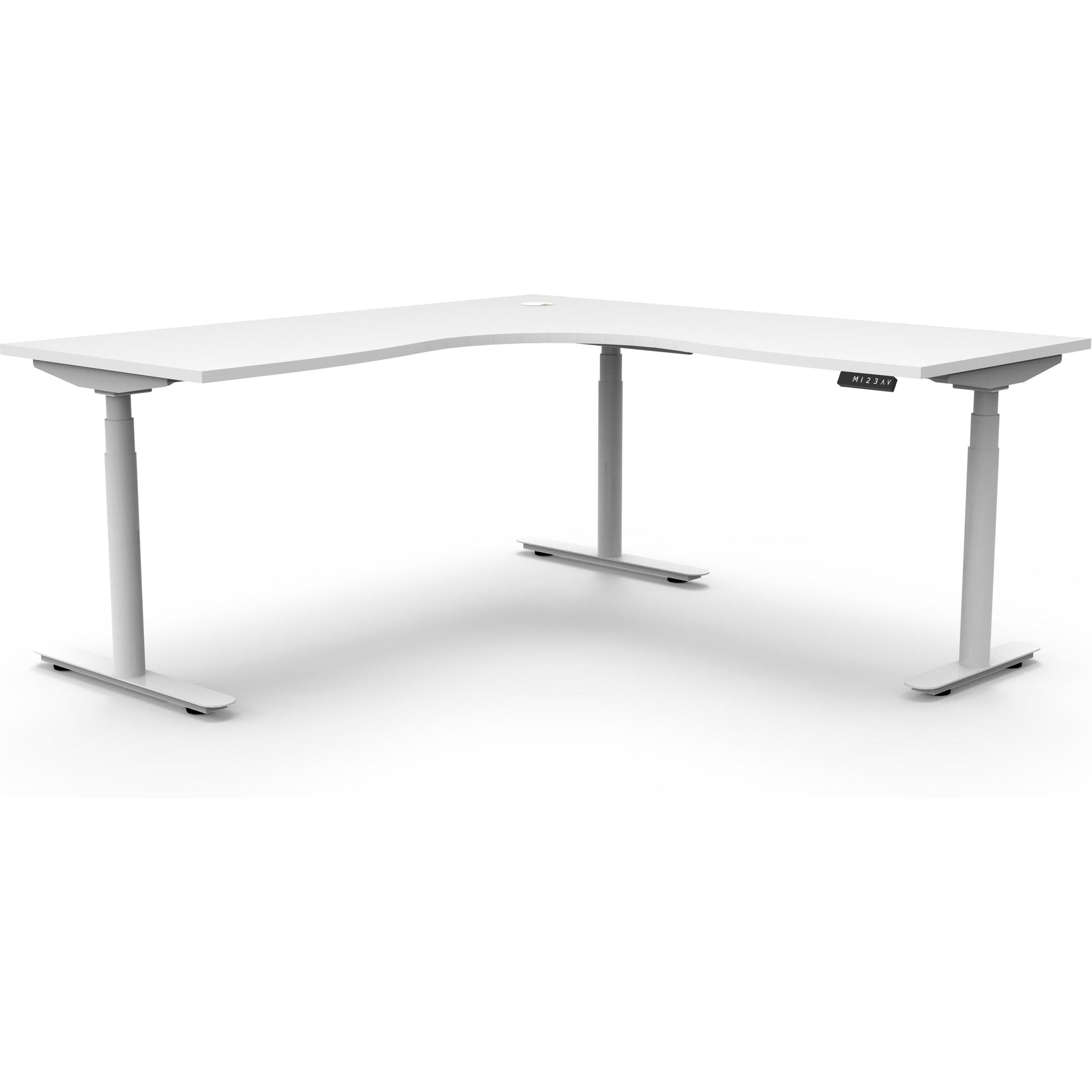 Eclipse (Round Legs) Electric Height Adjustable Corner Workstation