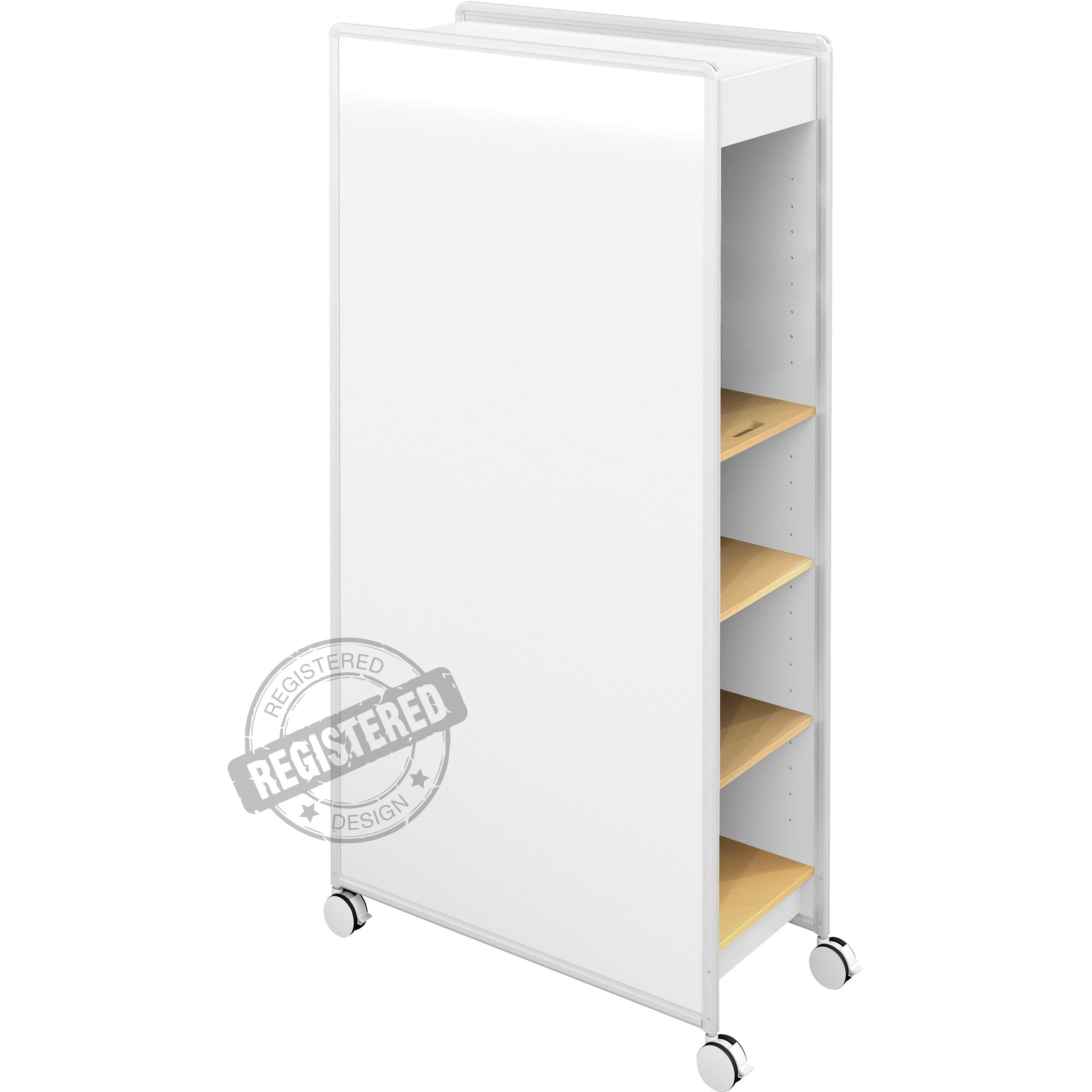 Huddle Double Magnetic Whiteboard Mobile Storage Unit