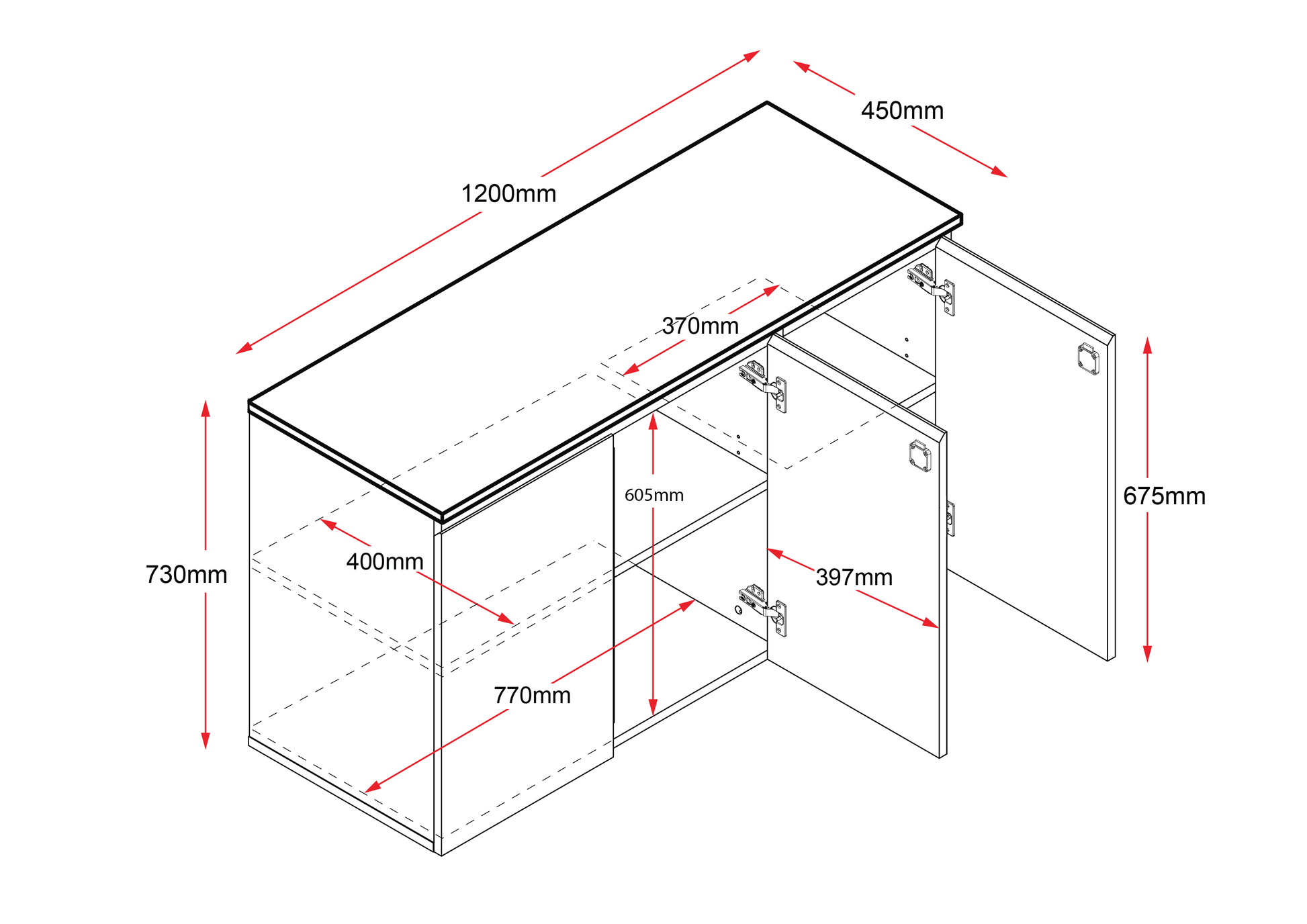 Boston 3 Door Office Cupboard