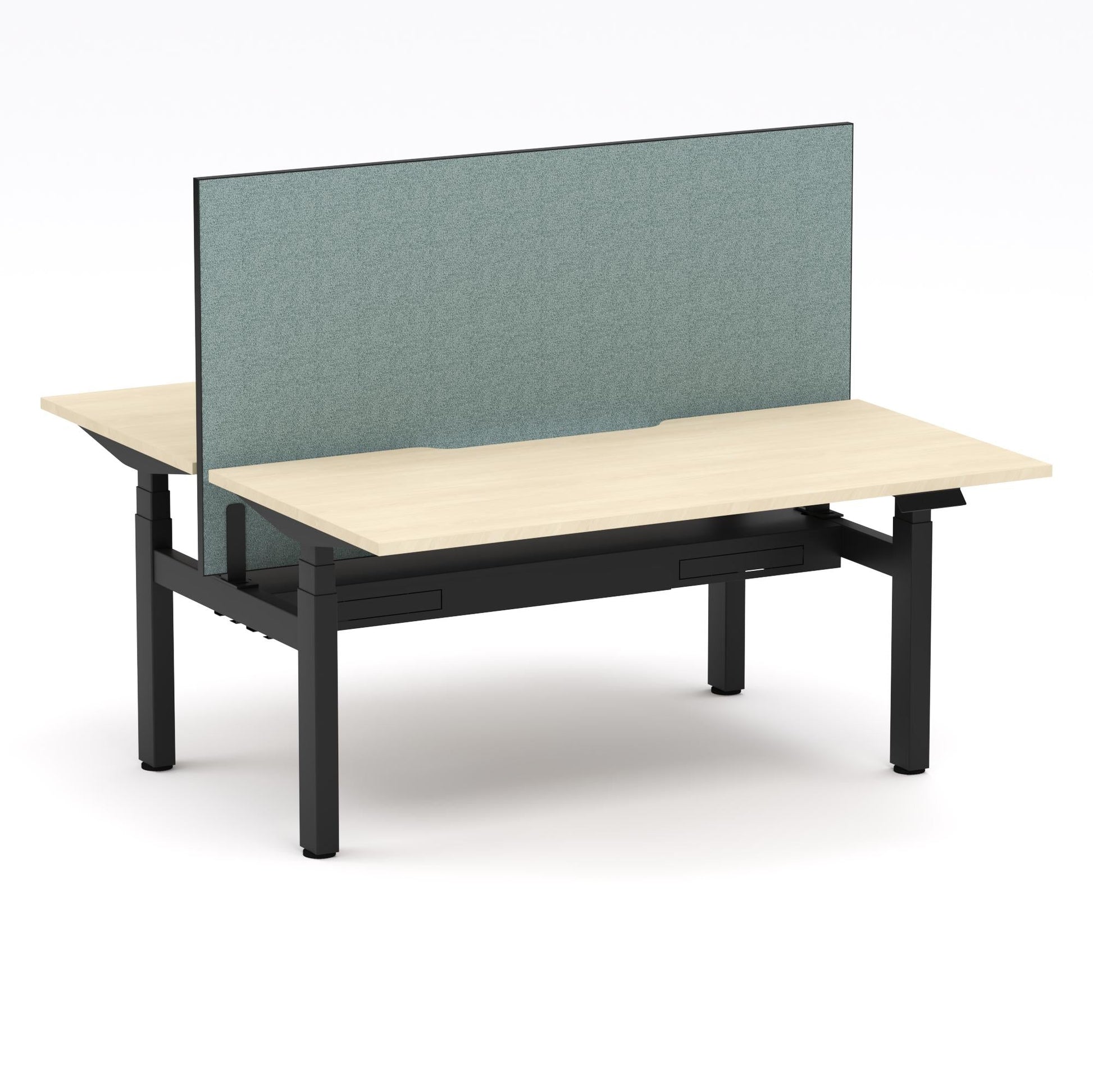 Montana Electric Standing 2-Person Double-sided Desk Workstation - With Sage Green Elite25 Screen (3 Stages)