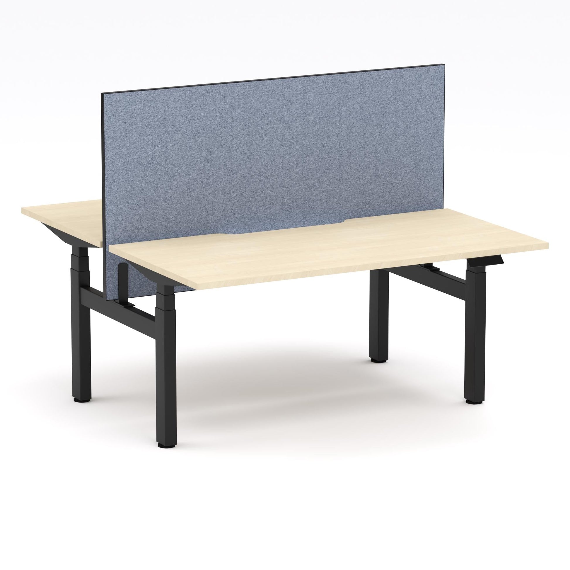 Montana Electric Standing 2-Person Double-sided Desk Workstation - With Misty Blue Elite25 Screen (3 Stages)