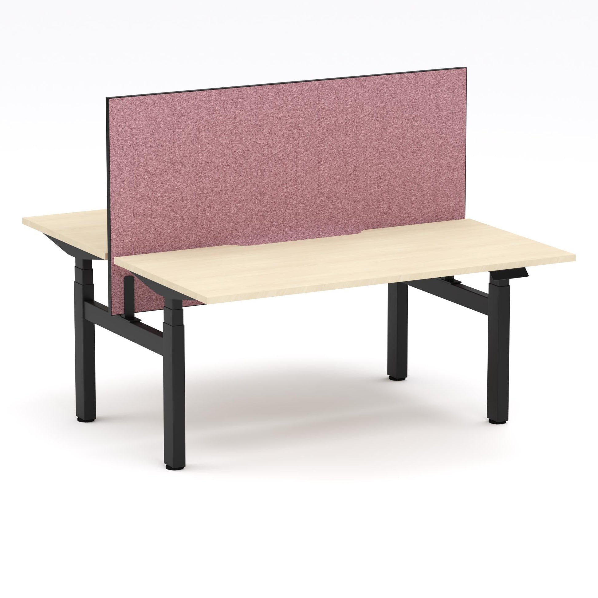 Montana Electric Standing 2-Person Double-sided Desk Workstation - With Soft Scarlet Elite25 Screen (3 Stages)