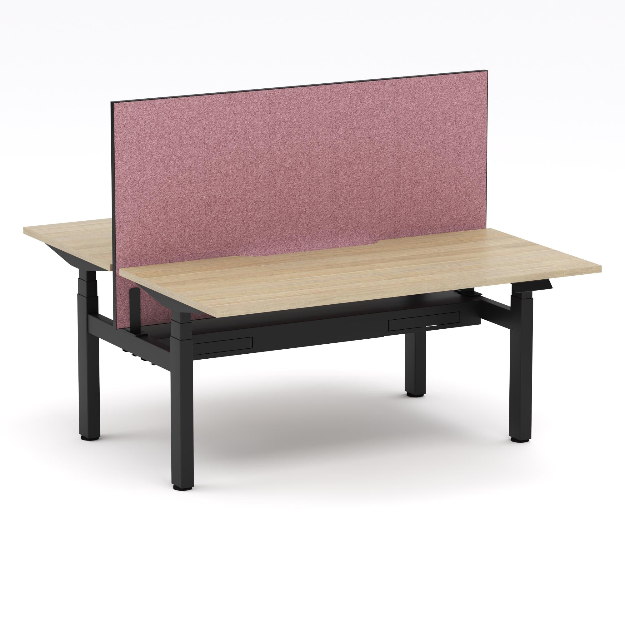 Montana Electric Standing 2-Person Double-sided Desk Workstation - With Soft Scarlet Elite25 Screen (3 Stages)