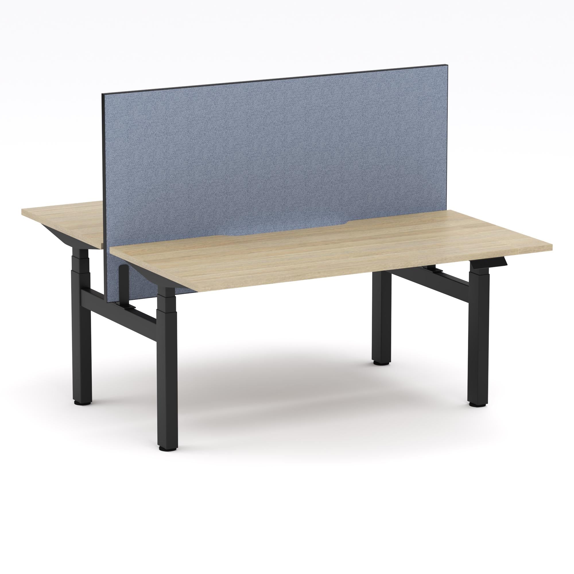 Montana Electric Standing 2-Person Double-sided Desk Workstation - With Misty Blue Elite25 Screen (3 Stages)