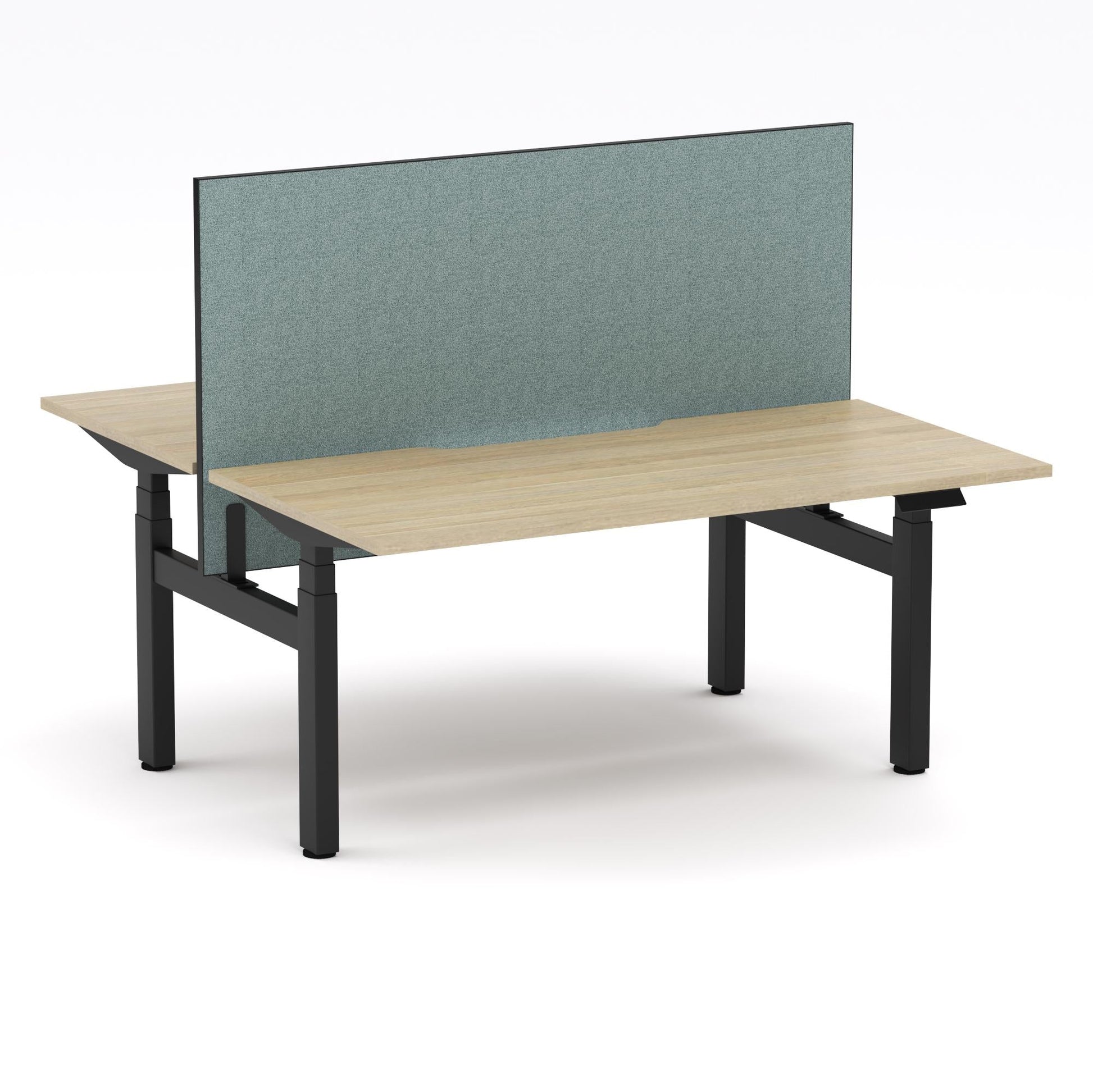 Montana Electric Standing 2-Person Double-sided Desk Workstation - With Sage Green Elite25 Screen (3 Stages)