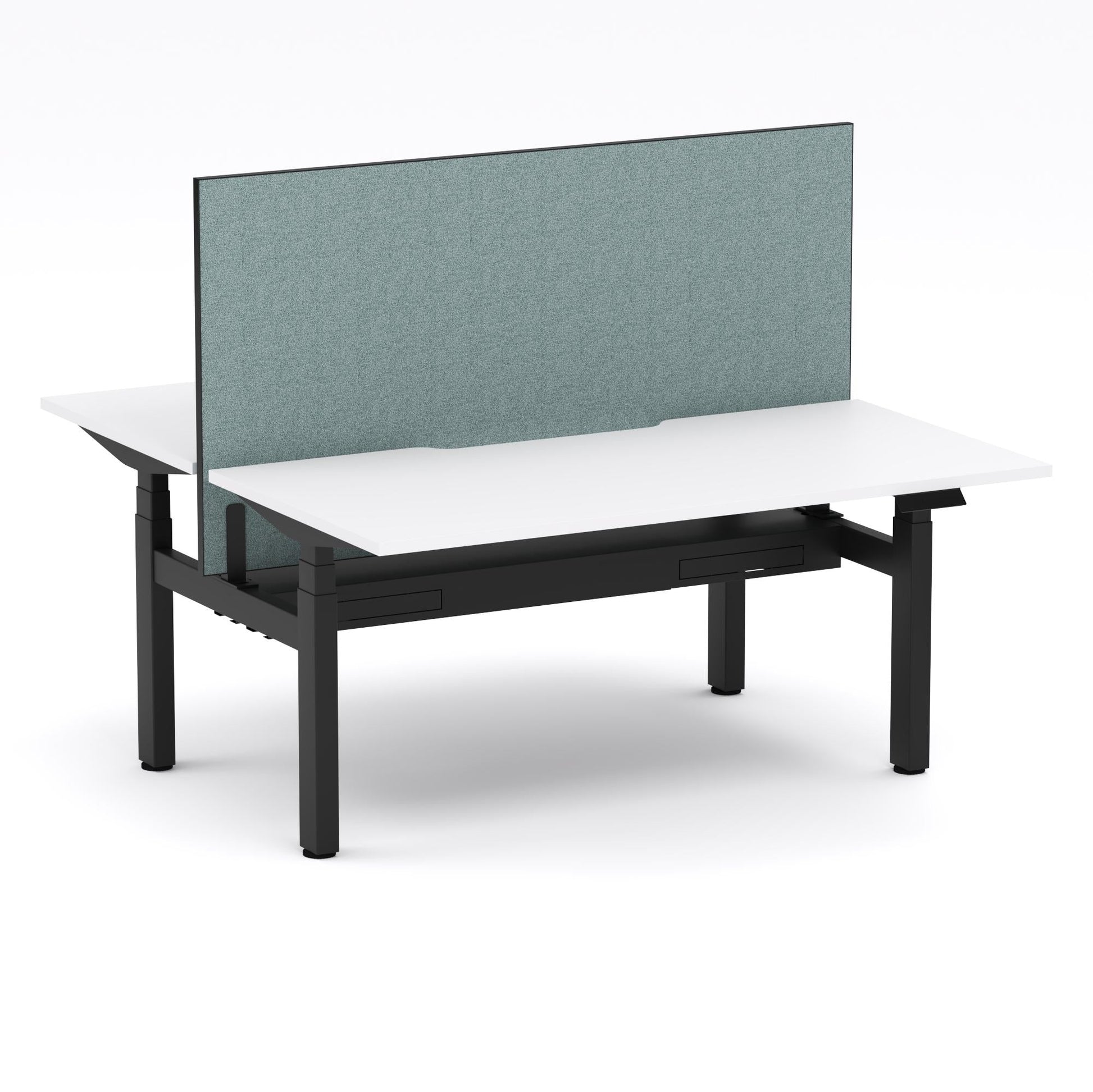 Montana Electric Standing 2-Person Double-sided Desk Workstation - With Sage Green Elite25 Screen (3 Stages)