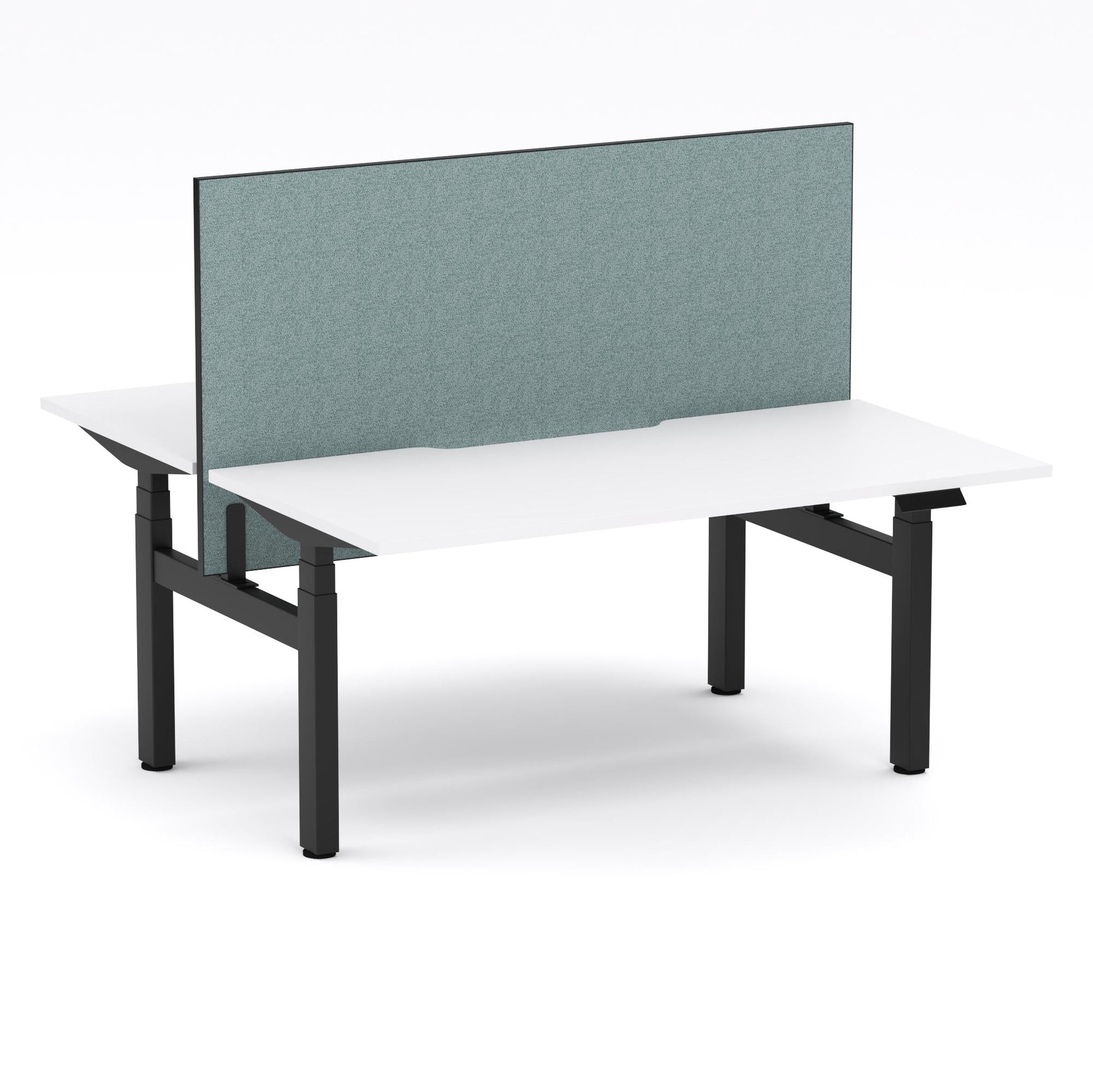 Montana Electric Standing 2-Person Double-sided Desk Workstation - With Sage Green Elite25 Screen (3 Stages)