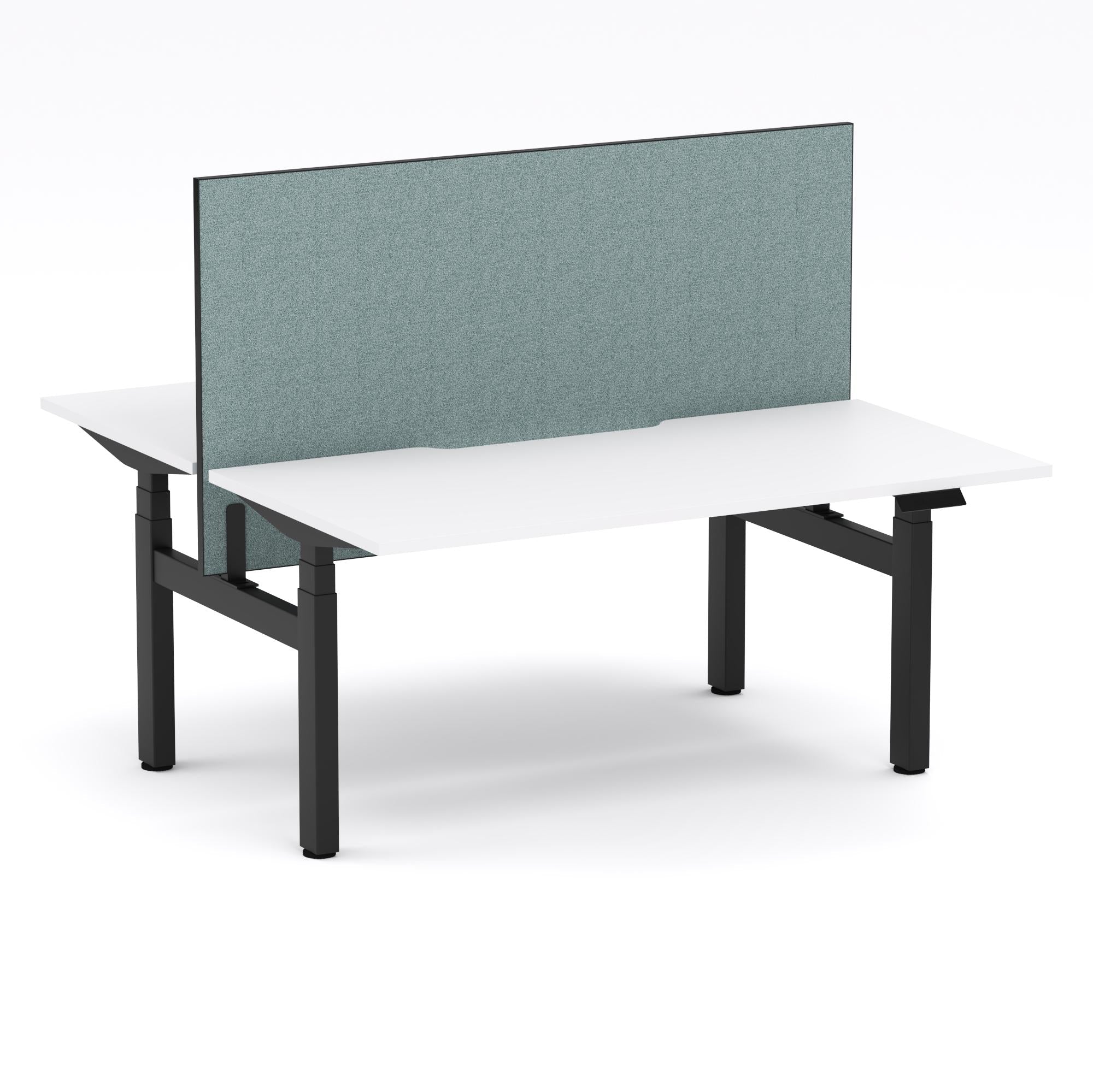 Montana Electric Standing 2-Person Double-sided Desk Workstation - With Sage Green Elite25 Screen (3 Stages)