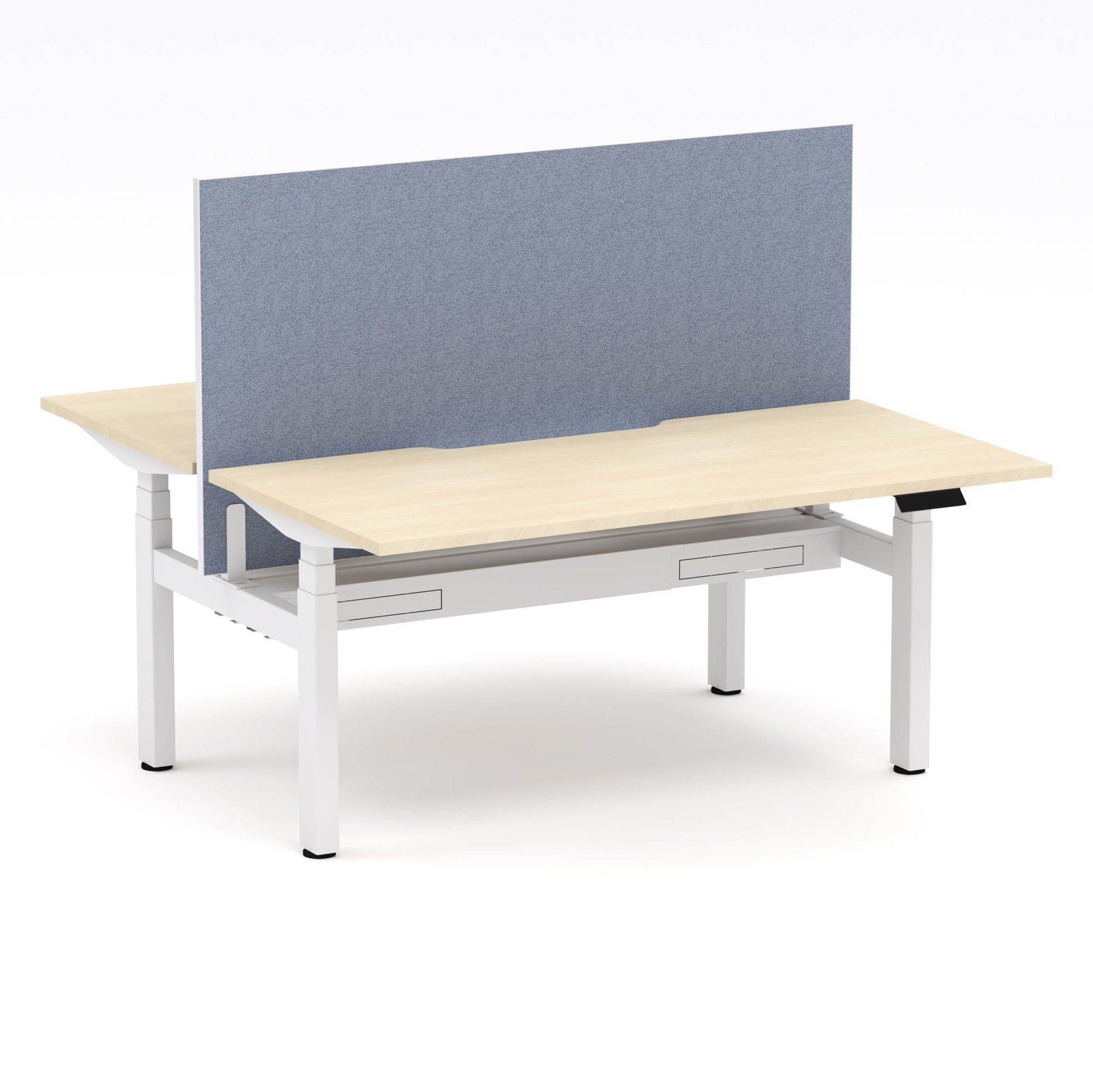 Montana Electric Standing 2-Person Double-sided Desk Workstation - With Misty Blue Elite25 Screen (3 Stages)