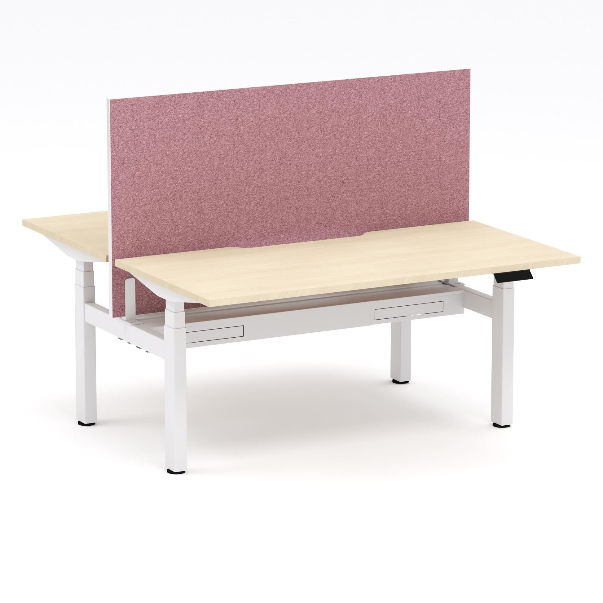 Montana Electric Standing 2-Person Double-sided Desk Workstation - With Soft Scarlet Elite25 Screen (3 Stages)