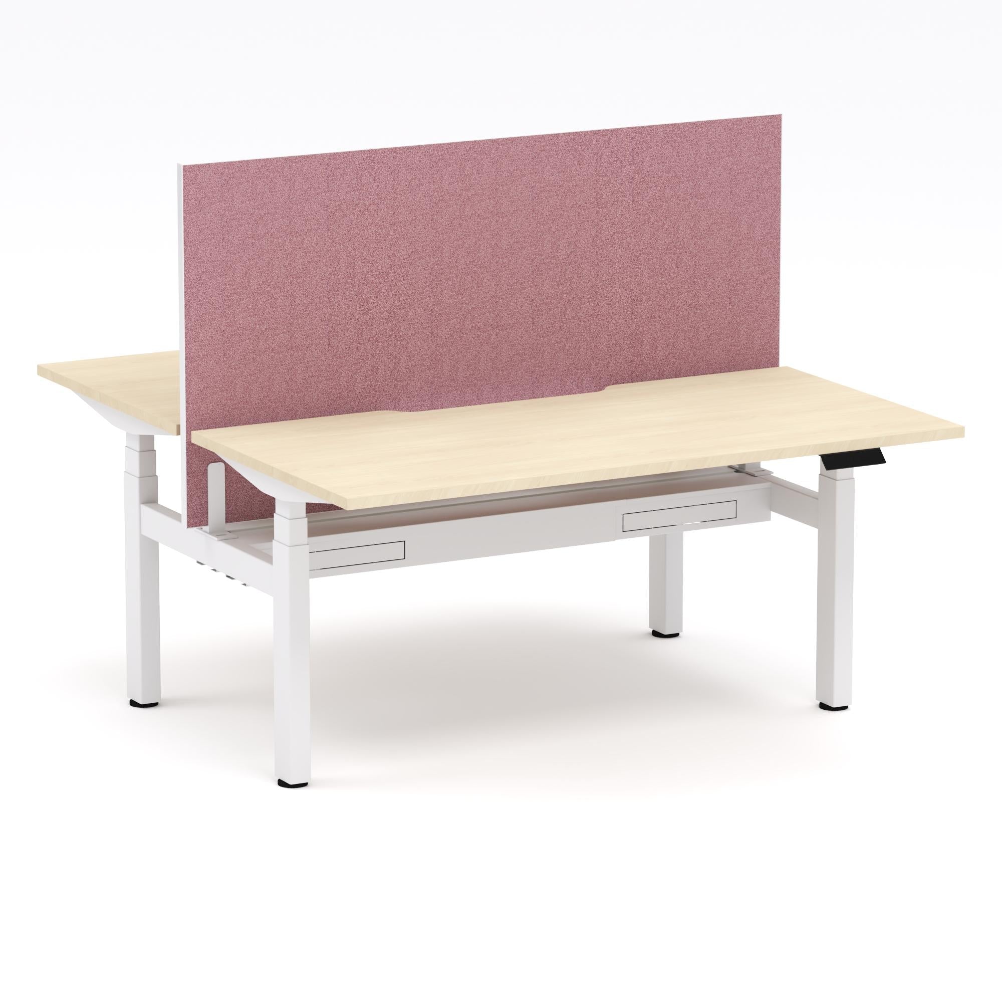 Montana Electric Standing 2-Person Double-sided Desk Workstation - With Soft Scarlet Elite25 Screen (3 Stages)