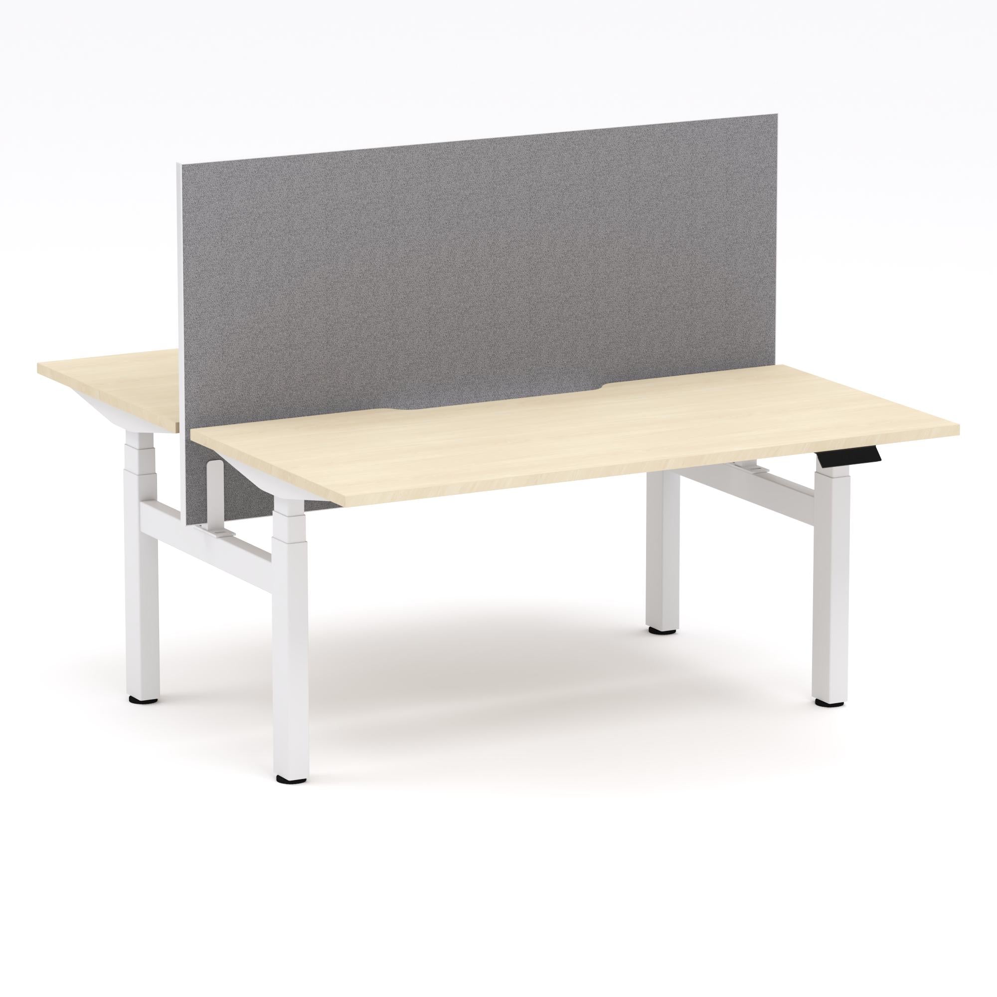 Montana Electric Standing 2-Person Double-sided Desk Workstation - With Smoke Grey Elite25 Screen (3 Stages)