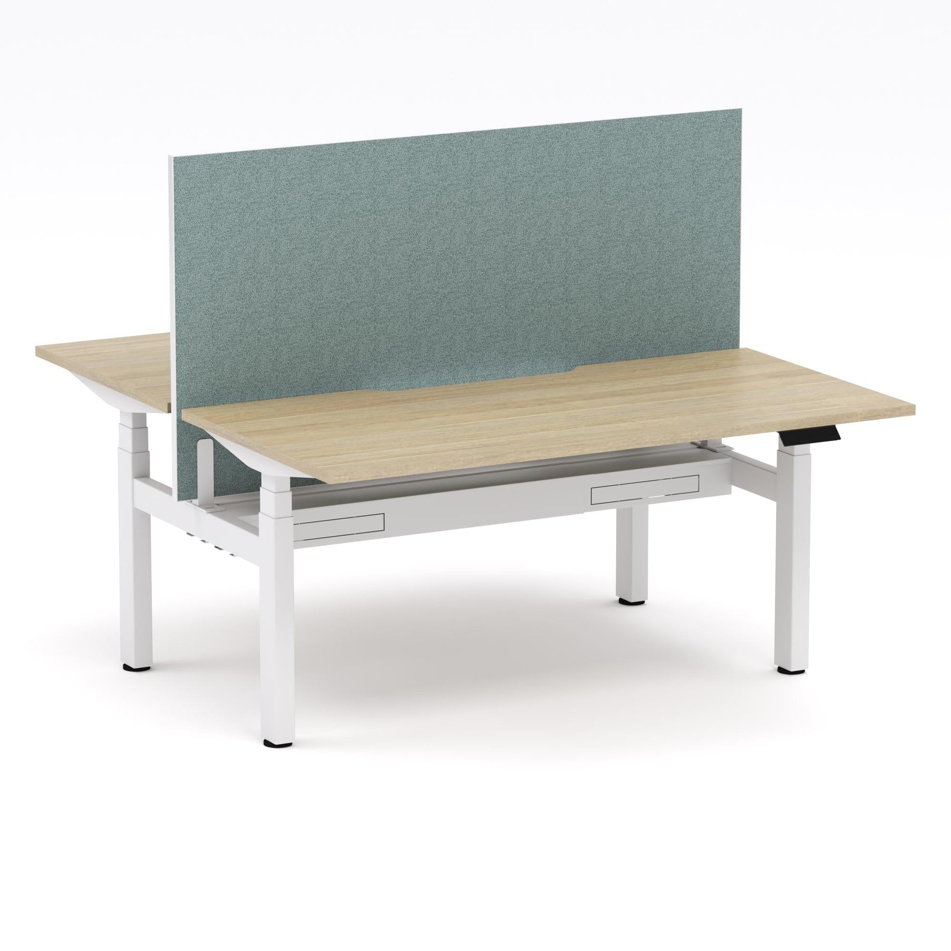 Montana Electric Standing 2-Person Double-sided Desk Workstation - With Sage Green Elite25 Screen (3 Stages)