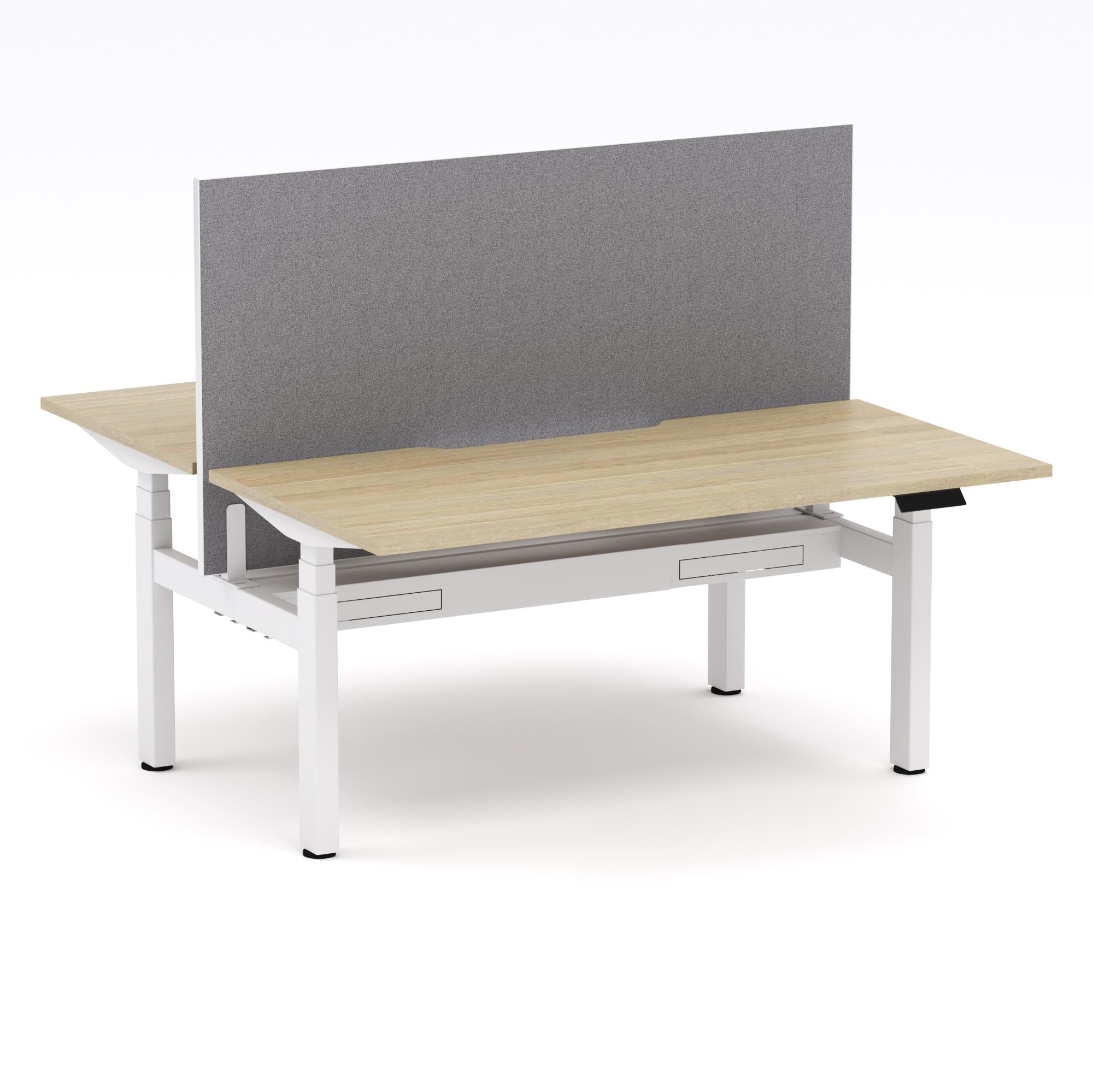 Montana Electric Standing 2-Person Double-sided Desk Workstation - With Smoke Grey Elite25 Screen (3 Stages)
