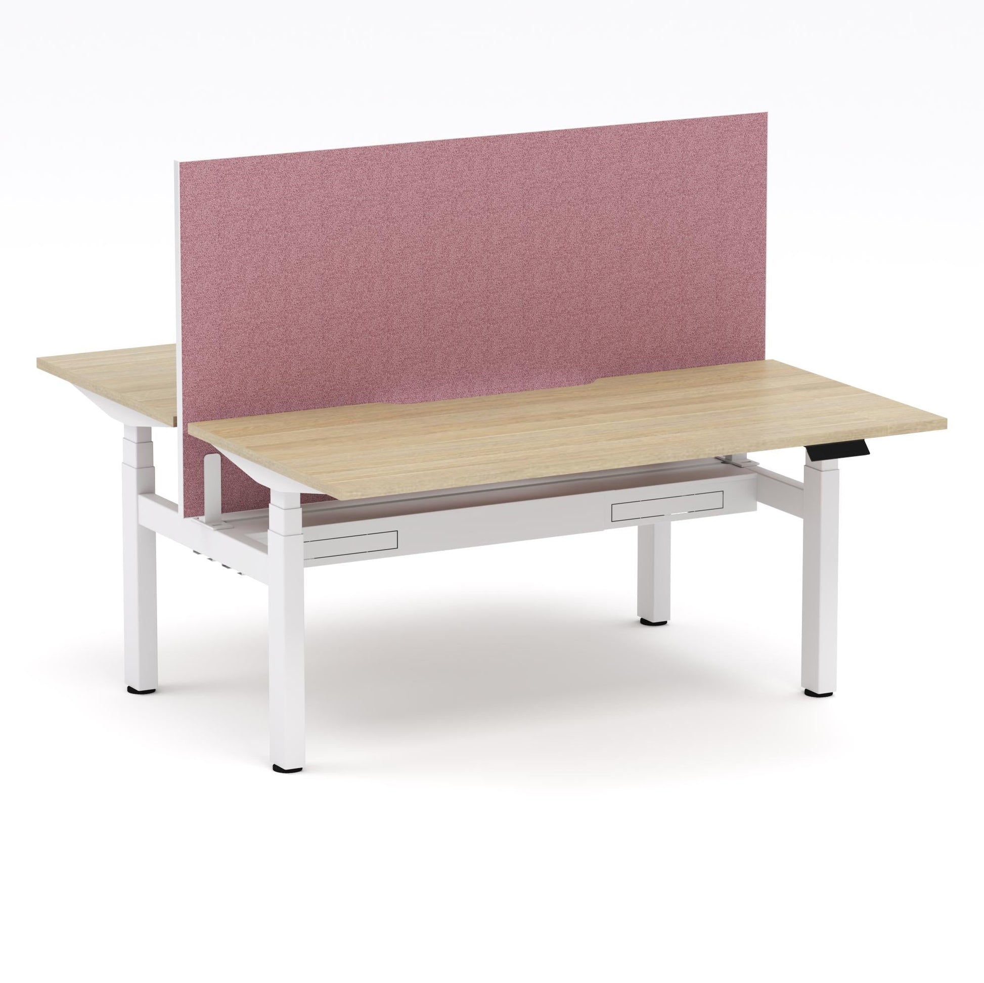 Montana Electric Standing 2-Person Double-sided Desk Workstation - With Soft Scarlet Elite25 Screen (3 Stages)
