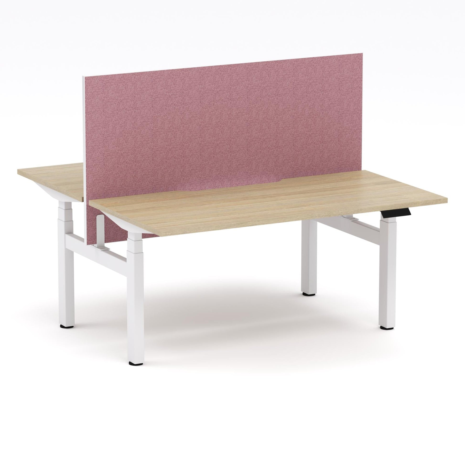 Montana Electric Standing 2-Person Double-sided Desk Workstation - With Soft Scarlet Elite25 Screen (3 Stages)