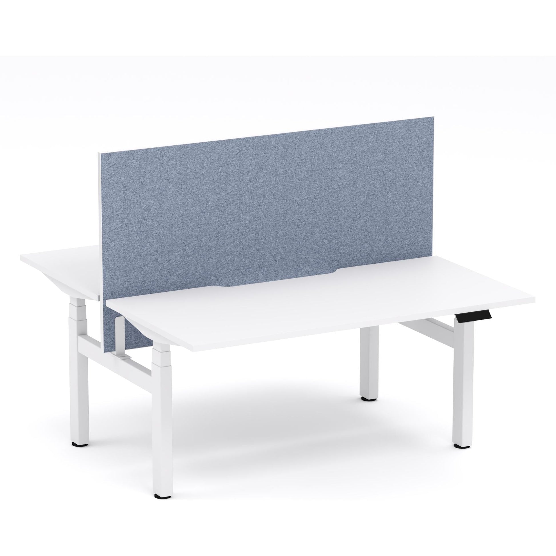 Montana Electric Standing 2-Person Double-sided Desk Workstation - With Misty Blue Elite25 Screen (3 Stages)