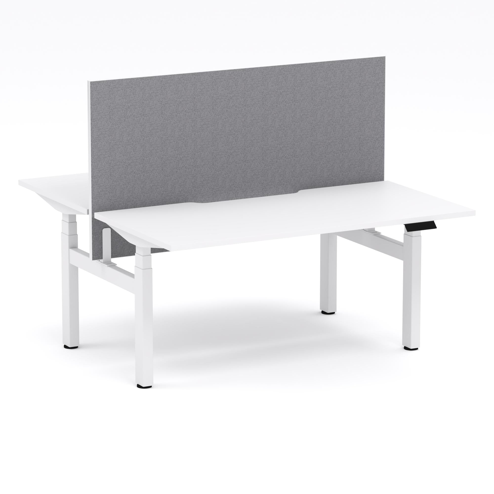 Montana Electric Standing 2-Person Double-sided Desk Workstation - With Smoke Grey Elite25 Screen (3 Stages)
