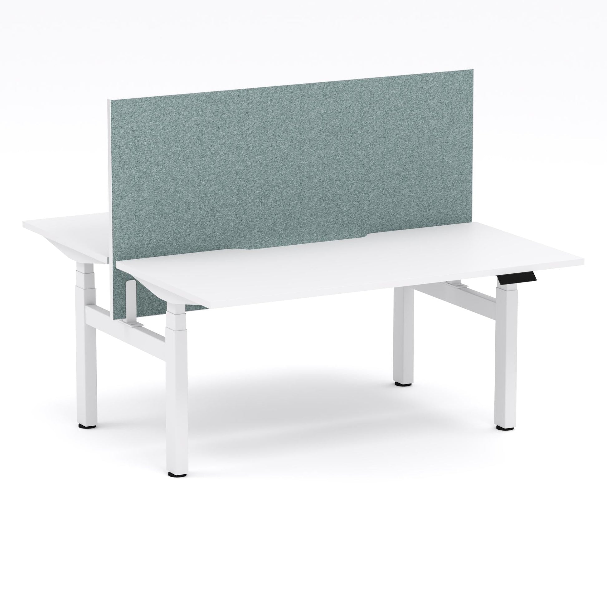 Montana Electric Standing 2-Person Double-sided Desk Workstation - With Sage Green Elite25 Screen (3 Stages)