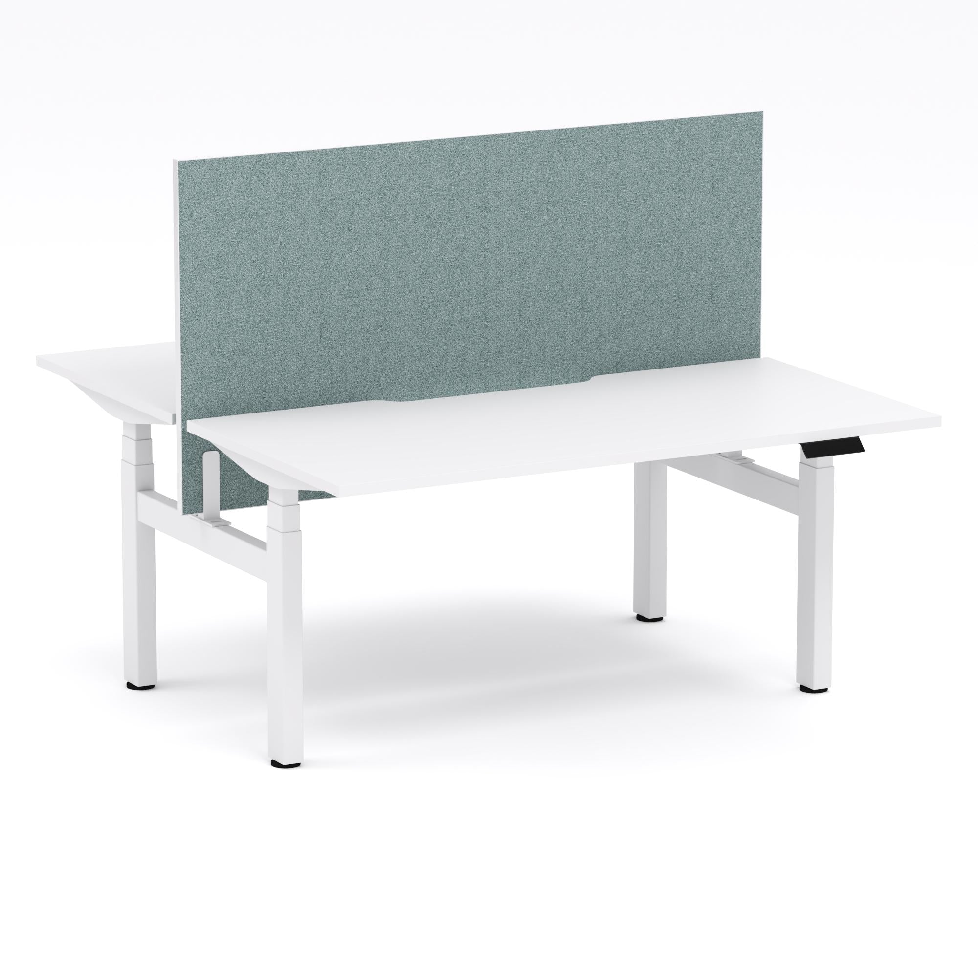Montana Electric Standing 2-Person Double-sided Desk Workstation - With Sage Green Elite25 Screen (3 Stages)