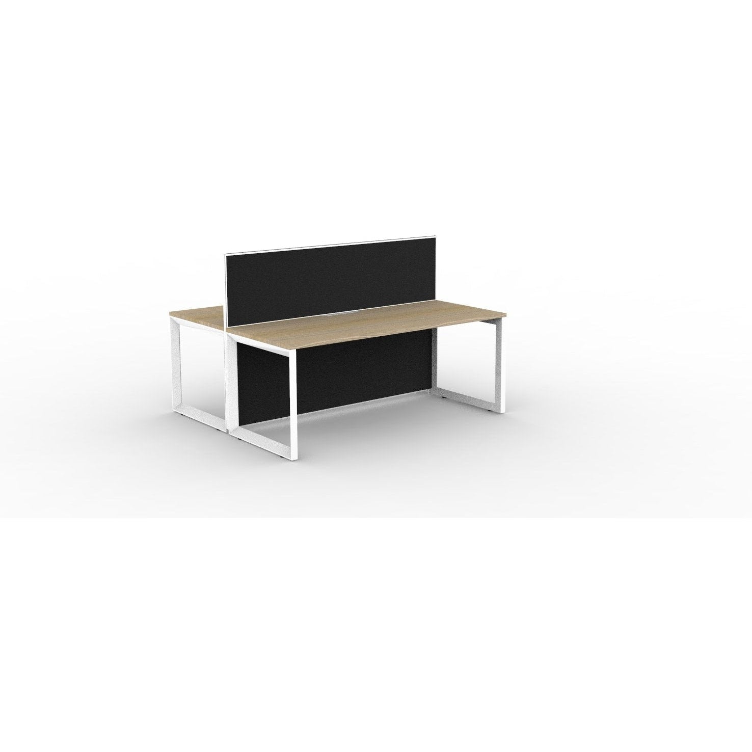 SHUSH30 Double Sided Workstation - 2 Person - Loop Leg - Oak