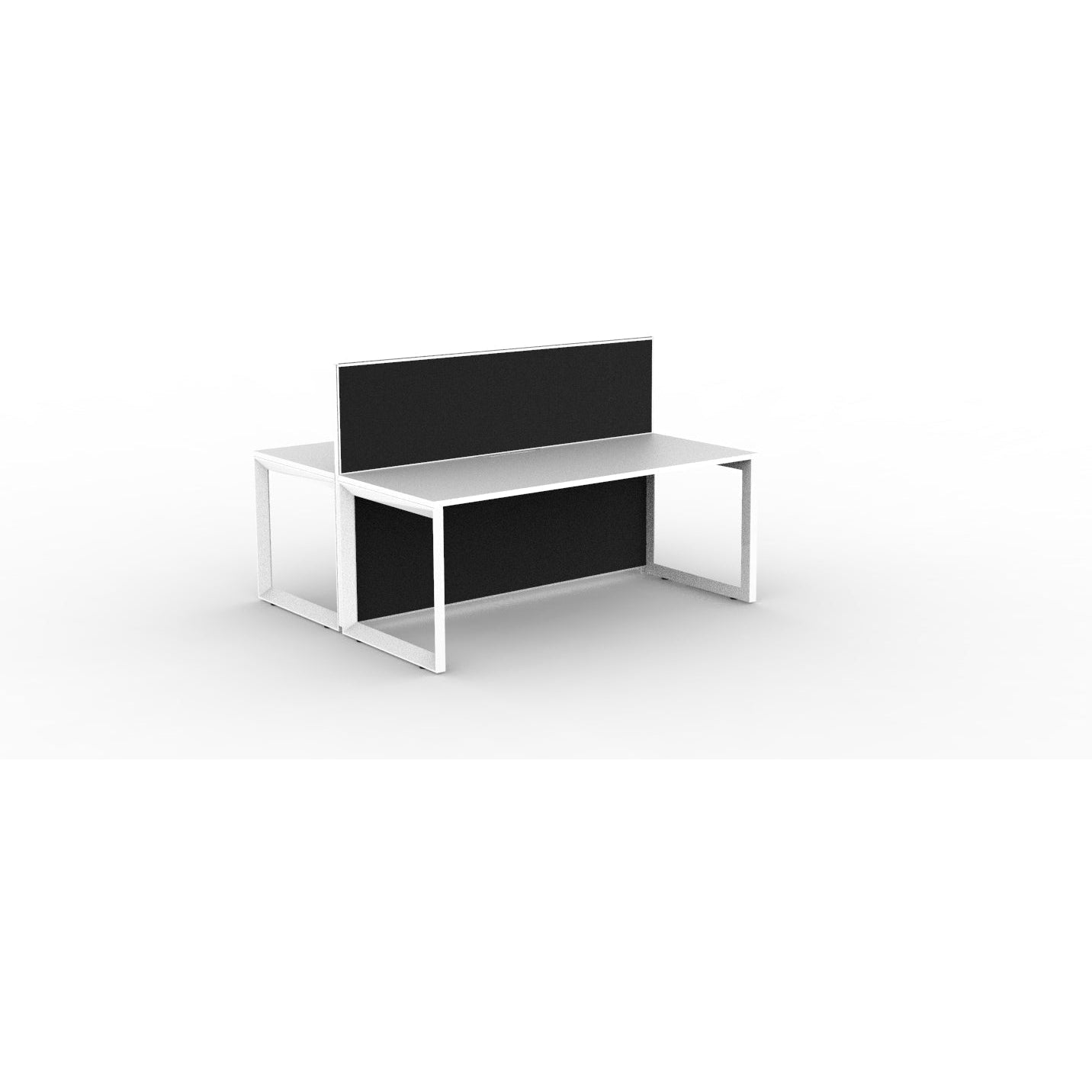 SHUSH30 Double Sided Workstation - 2 Person - Loop Leg - White
