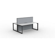 SHUSH30 Double Sided Workstation - 2 Person - Loop Leg - White