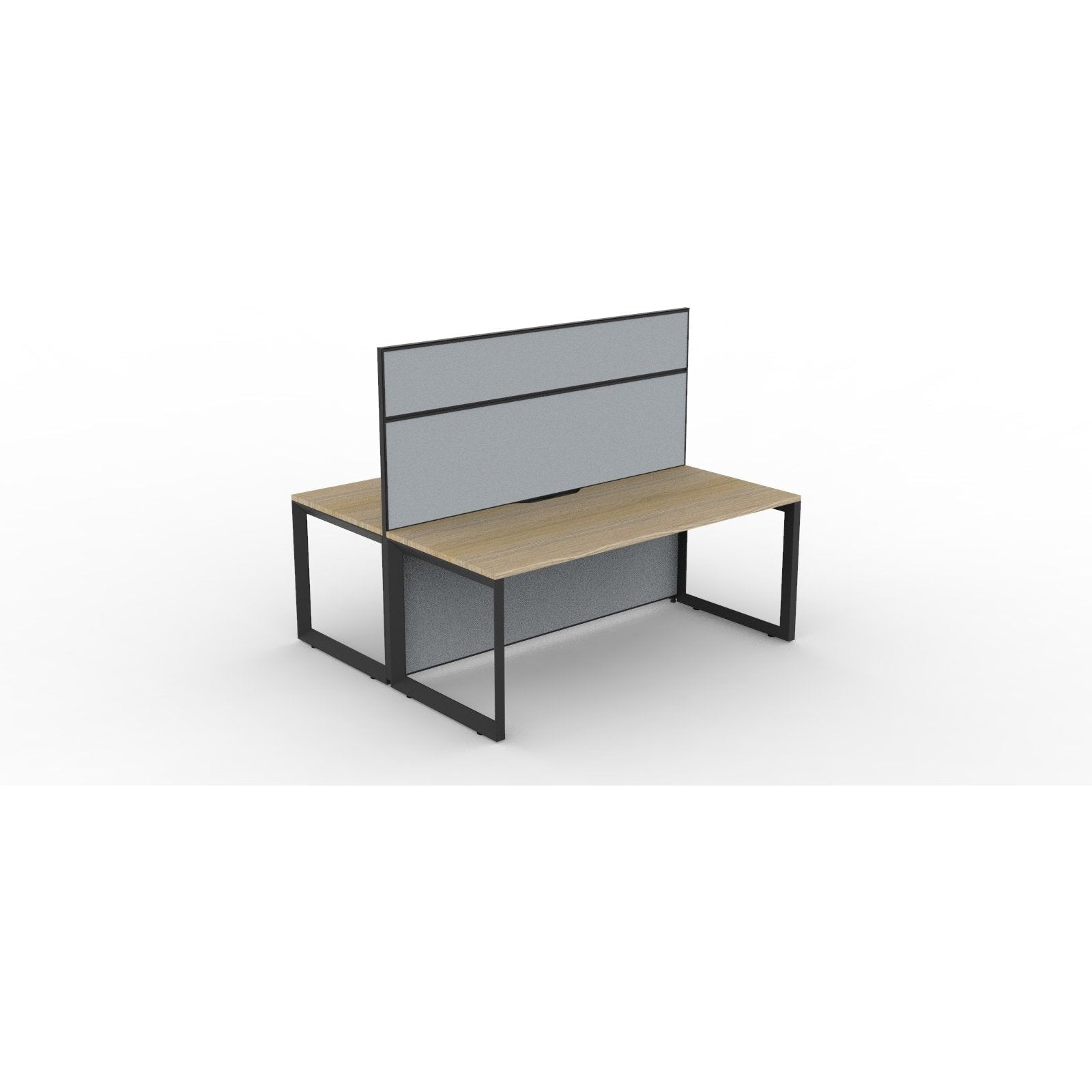 SHUSH30 Double Sided Workstation - 2 Person - Loop Leg - Oak