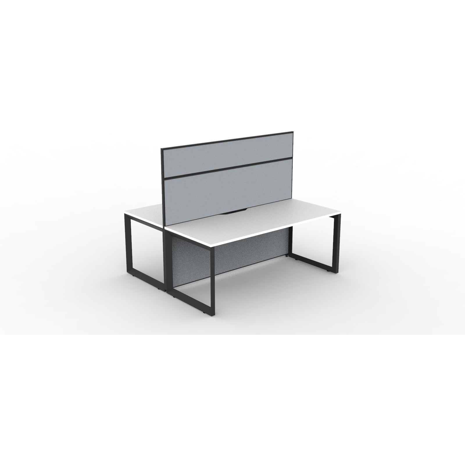 SHUSH30 Double Sided Workstation - 2 Person - Loop Leg - White