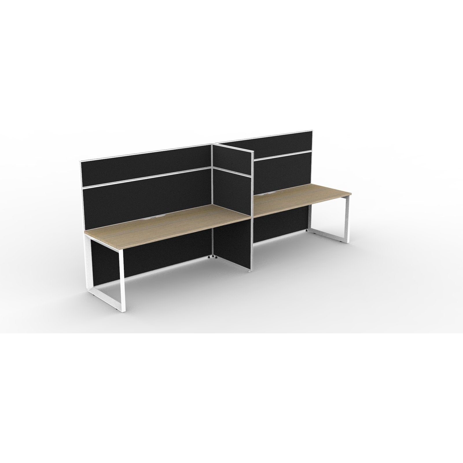 SHUSH30 Workstation - 2 Person - Loop Leg - Oak