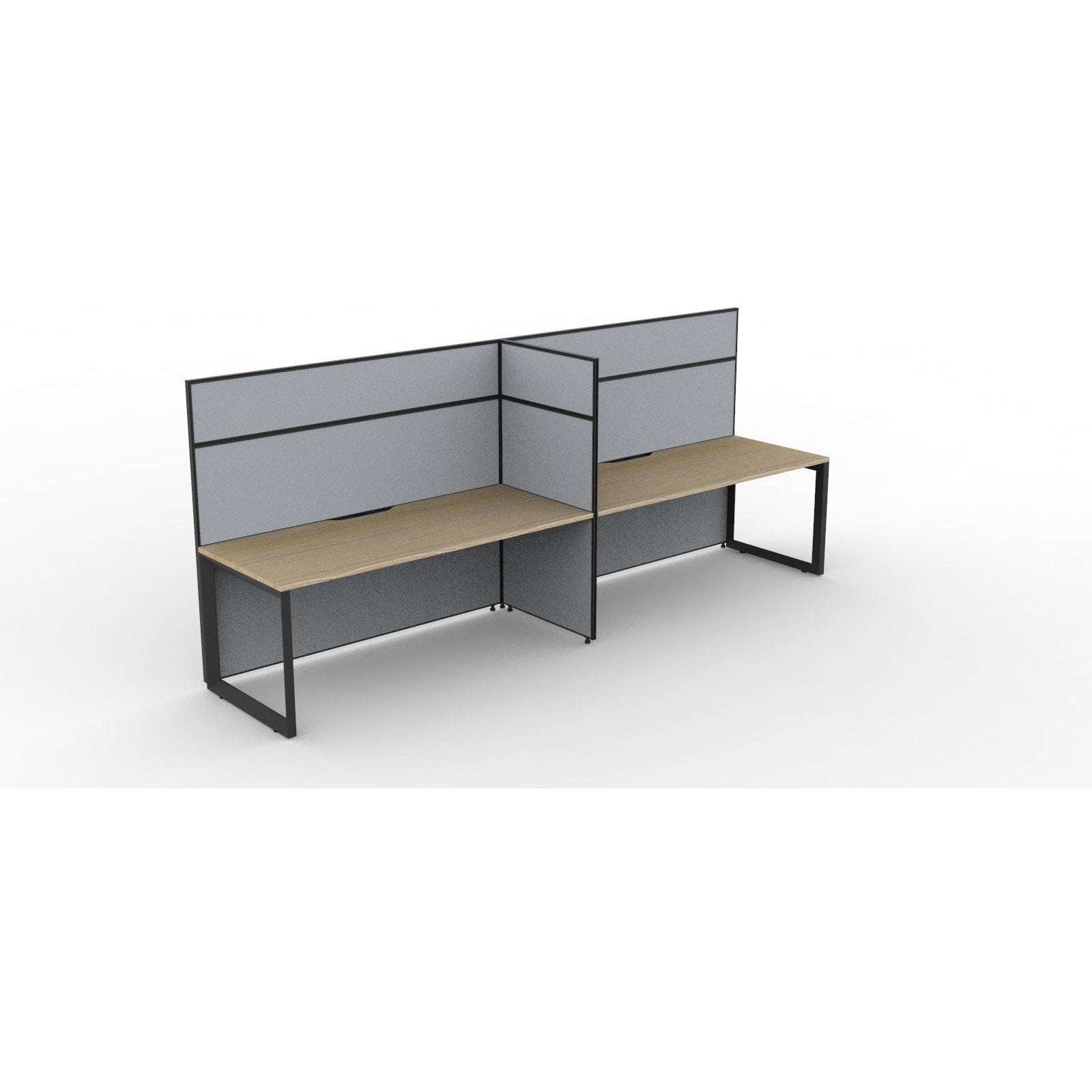 SHUSH30 Workstation - 2 Person - Loop Leg - Oak