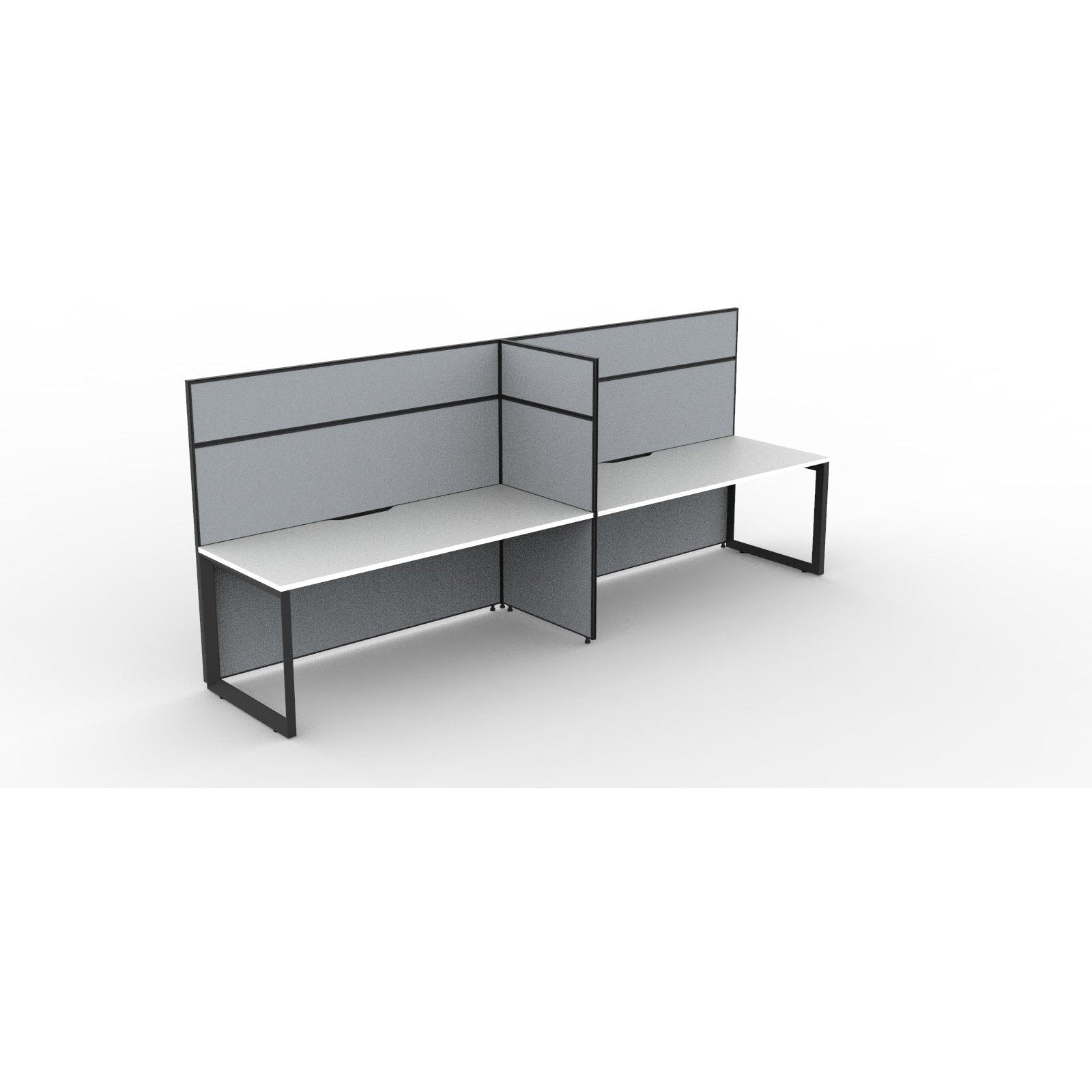 SHUSH30 Workstation - 2 Person - Loop Leg - White