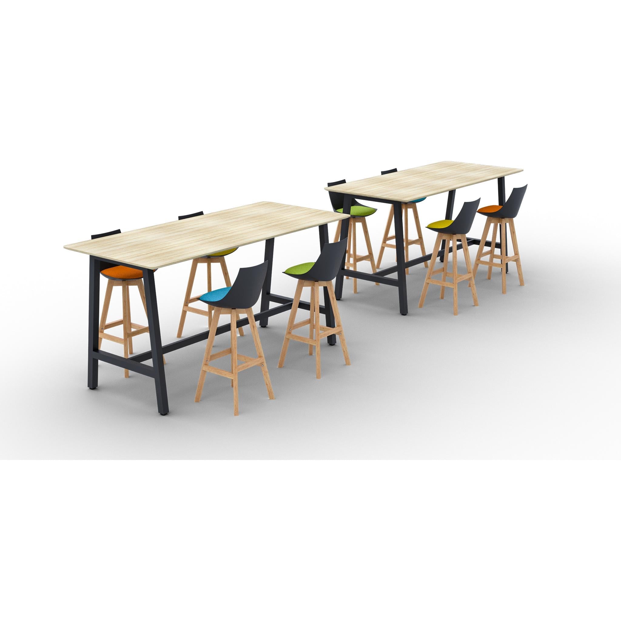 Luna Black Barstool with Oak Base