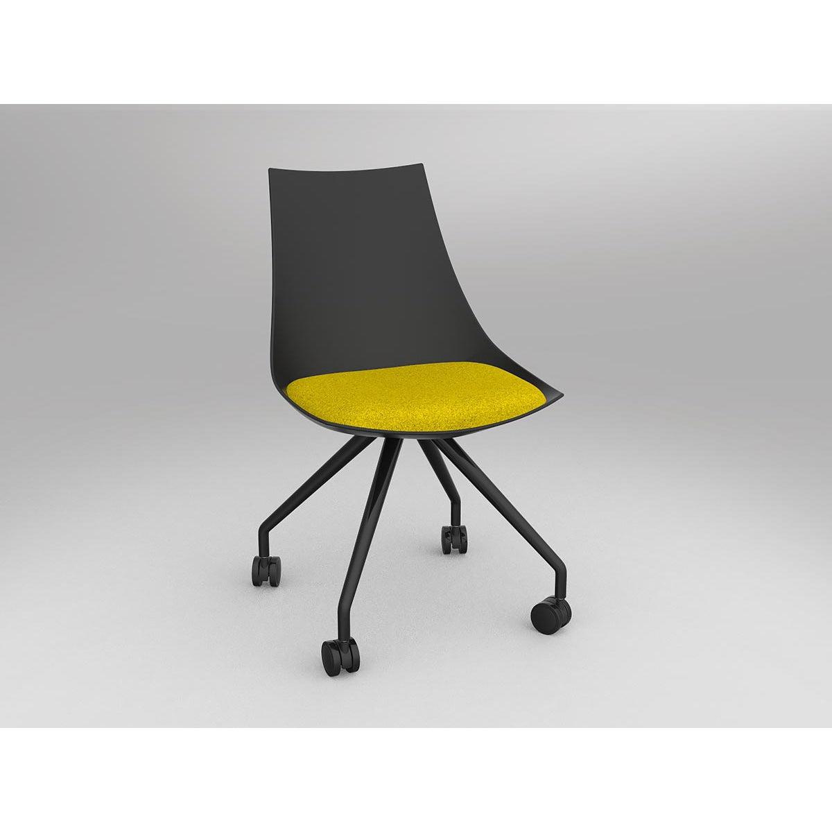 Luna Black Chair with Castor Base