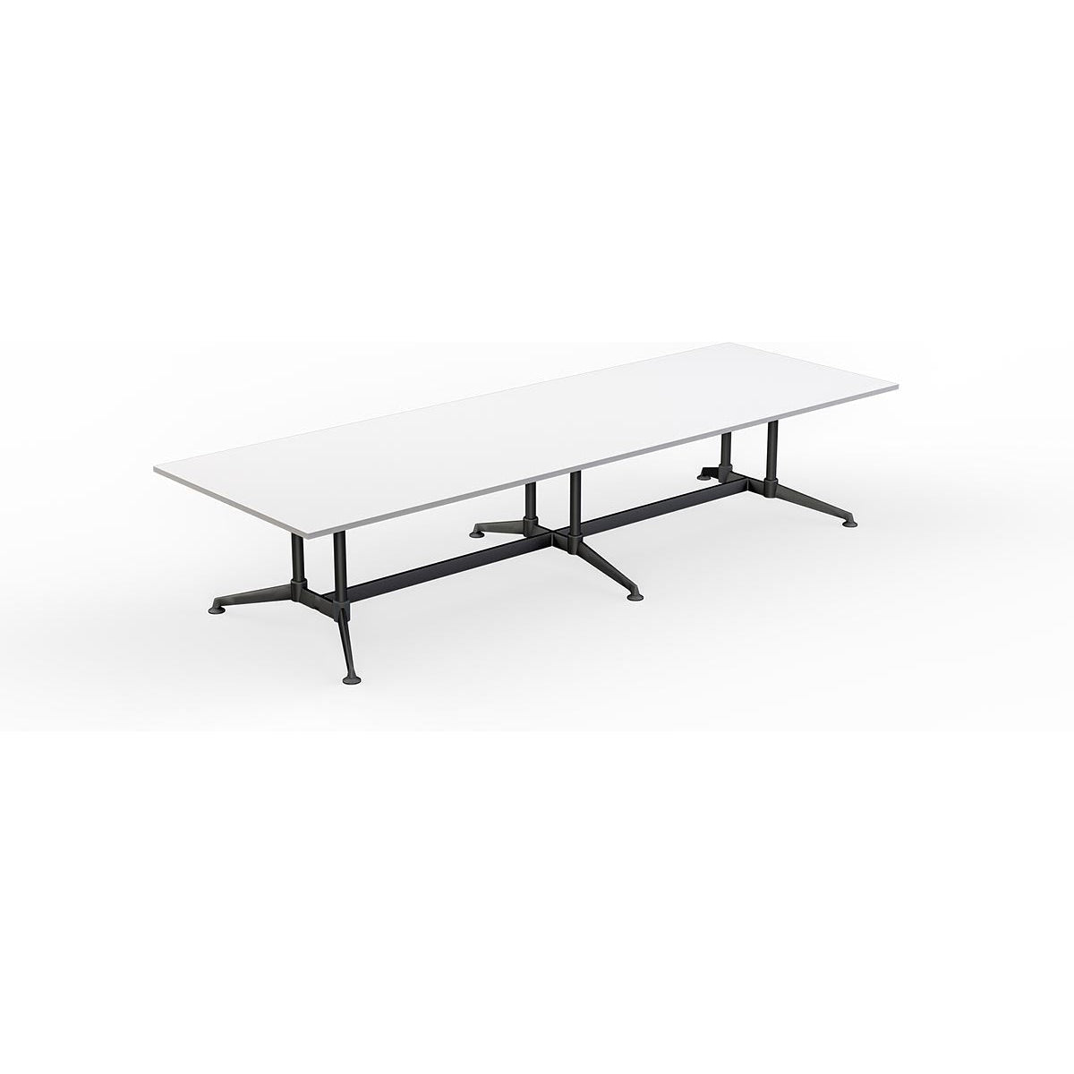 Modulus All Black Twin Post Collar leg Meeting Table