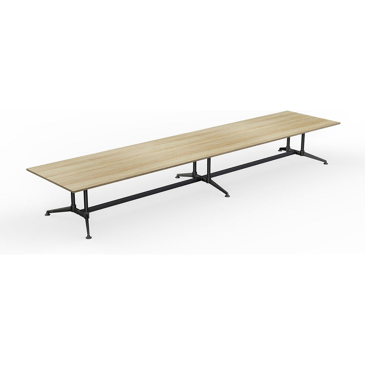 Modulus All Black Twin Post Collar leg Meeting Table