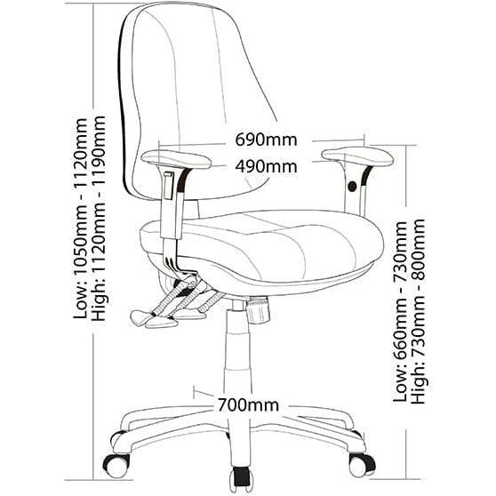 Molta 3 Lever Mega Big Boy Seat Task Chair