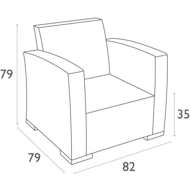 Monaco Lounge Armchair - No Cushion (Single)