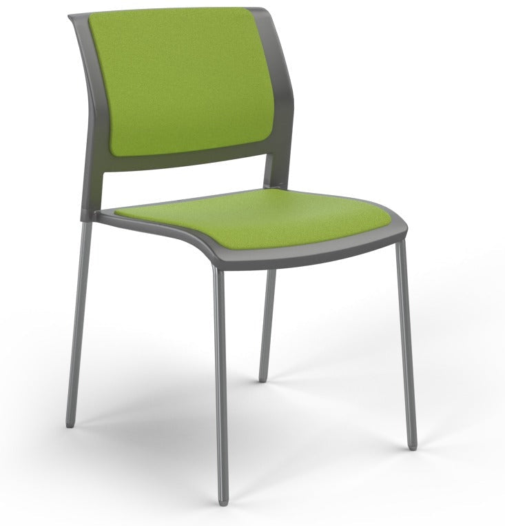 Game Chair With Upholstery - 4 Leg - Chrome Frame
