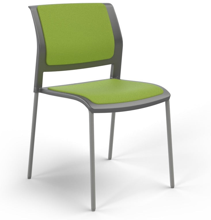 Game Chair With Upholstery - 4 Leg - Silver Frame