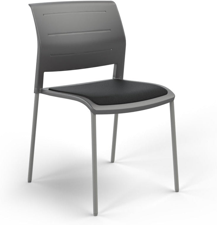Game Chair With Upholstery - 4 Leg - Silver Frame