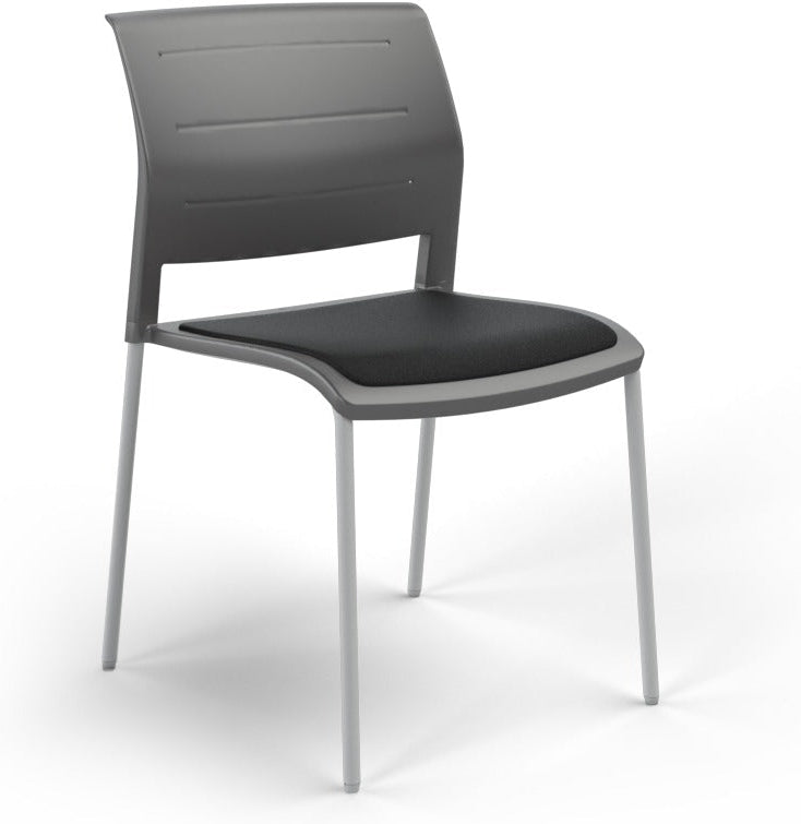 Game Chair With Upholstery - 4 Leg - White Frame